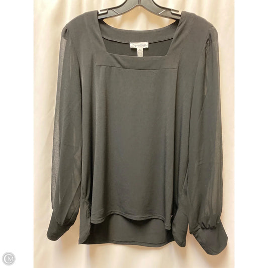 Top Long Sleeve By Calvin Klein In Black, Size: M