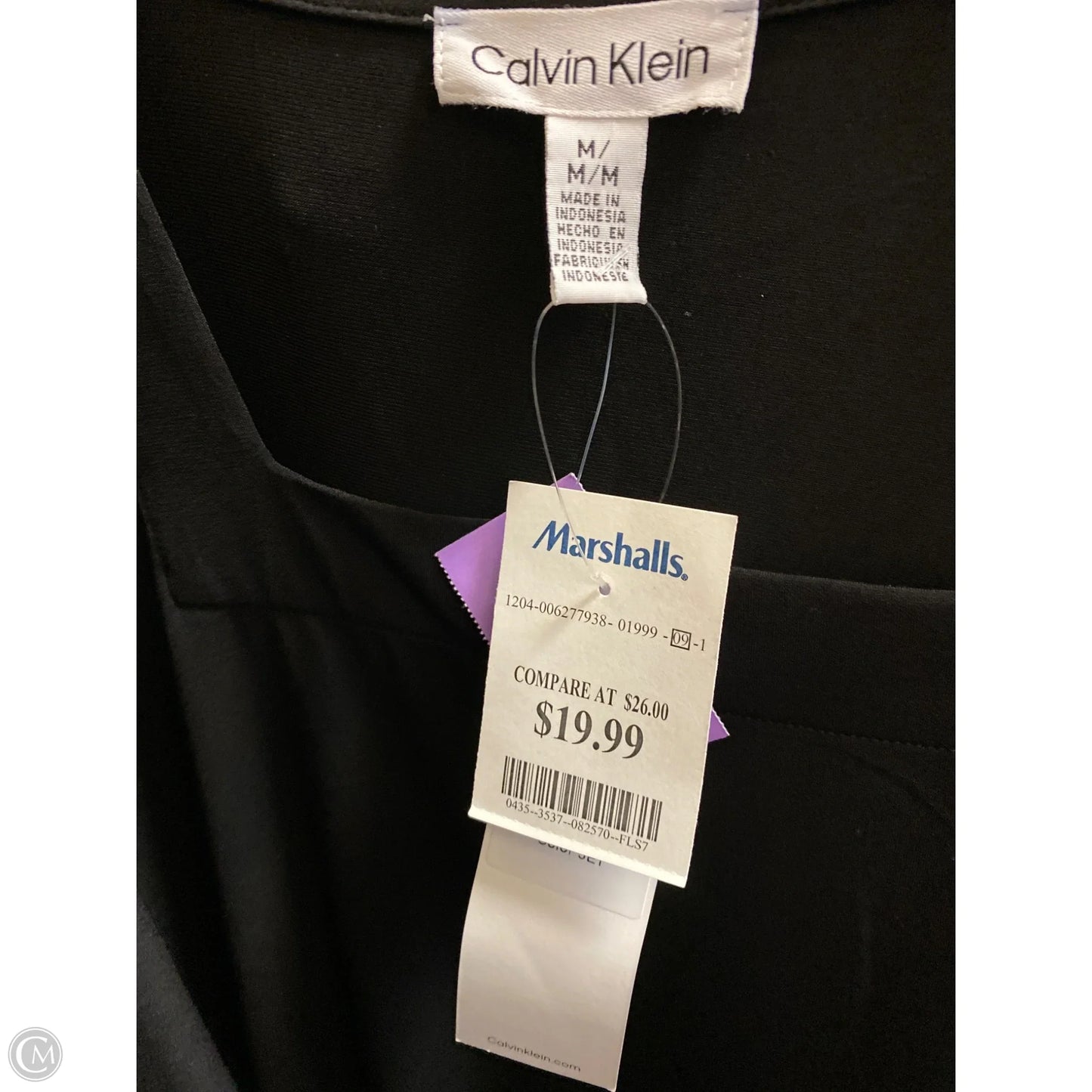 Top Long Sleeve By Calvin Klein In Black, Size: M