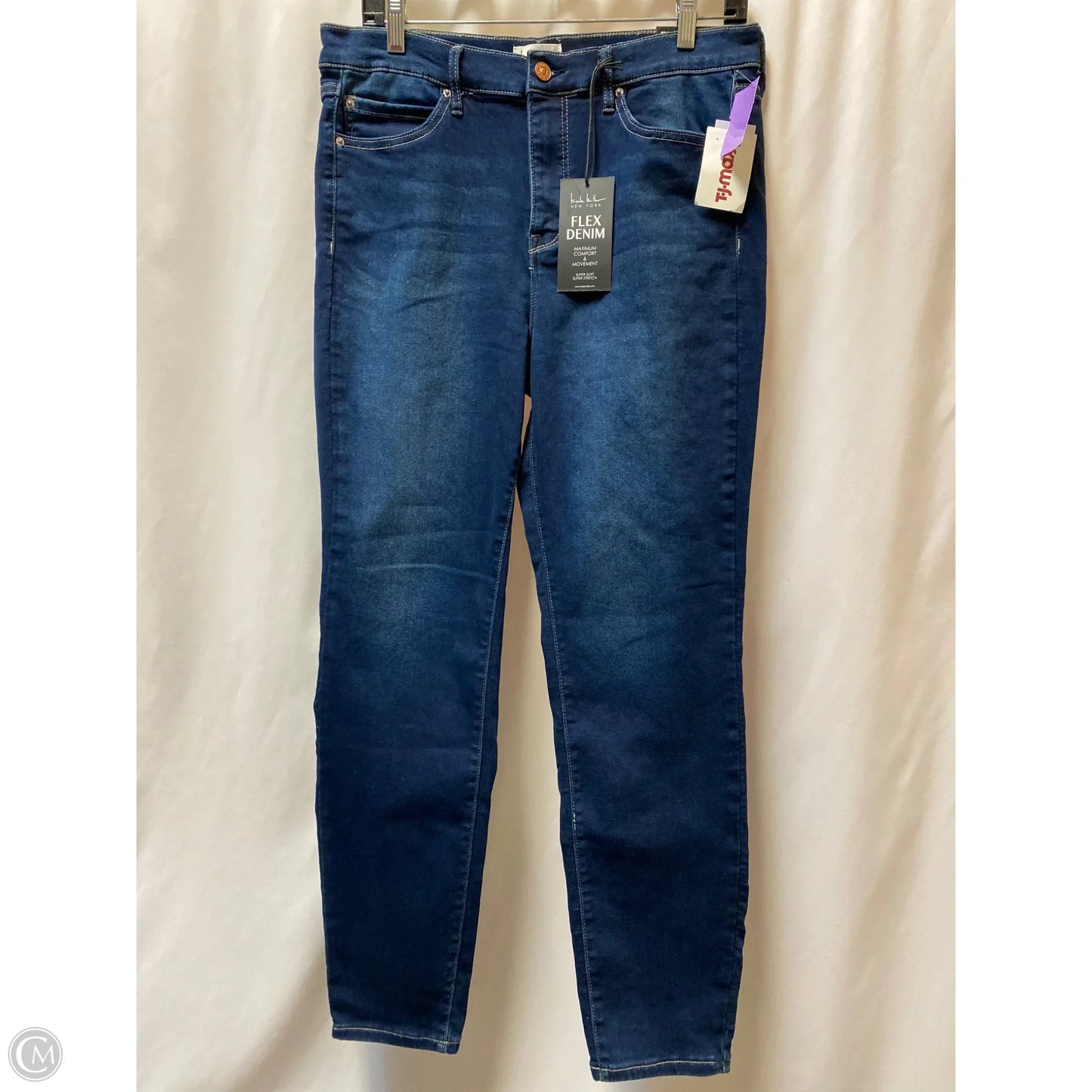 Jeans Skinny By Nicole Miller In Navy, Size: 12