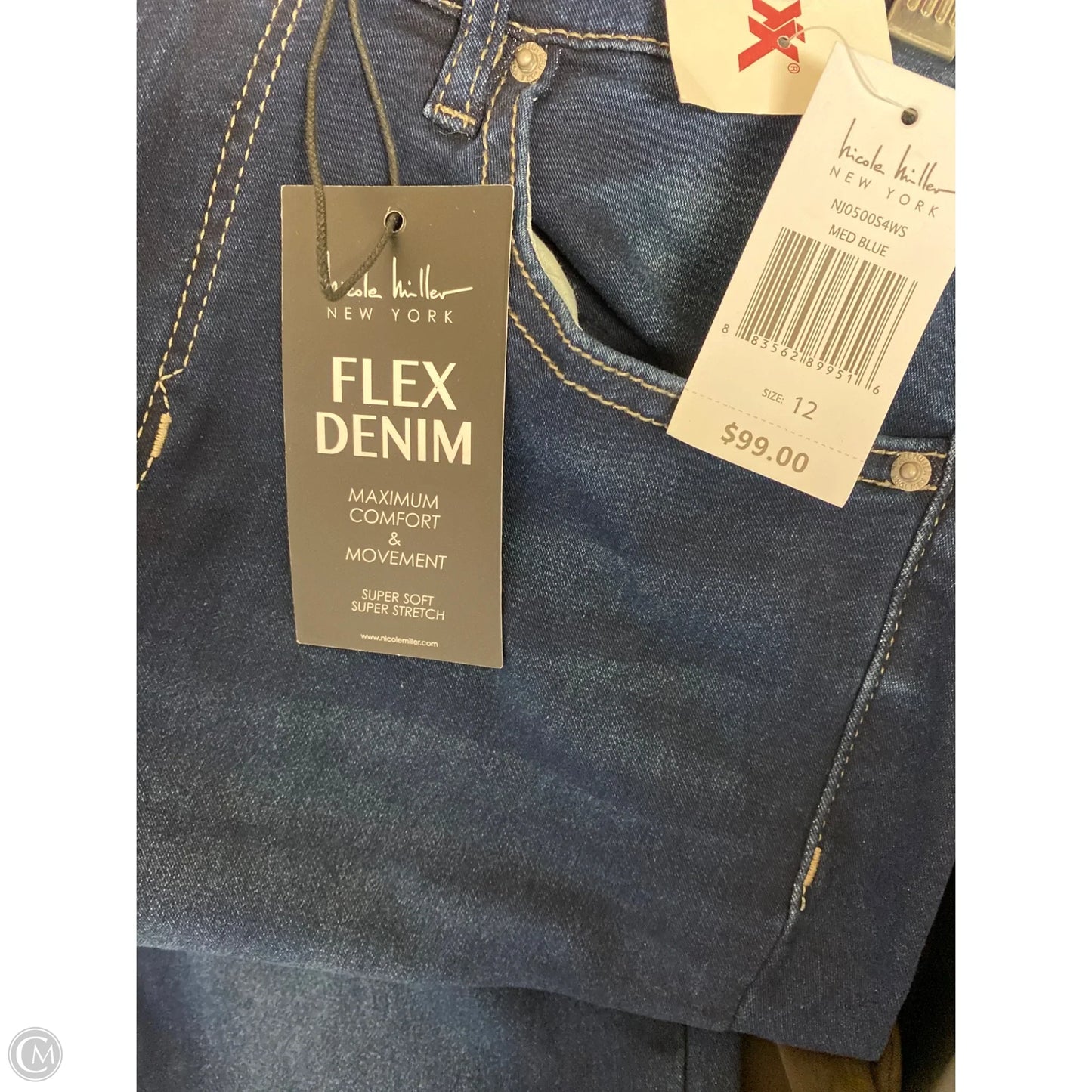 Jeans Skinny By Nicole Miller In Navy, Size: 12