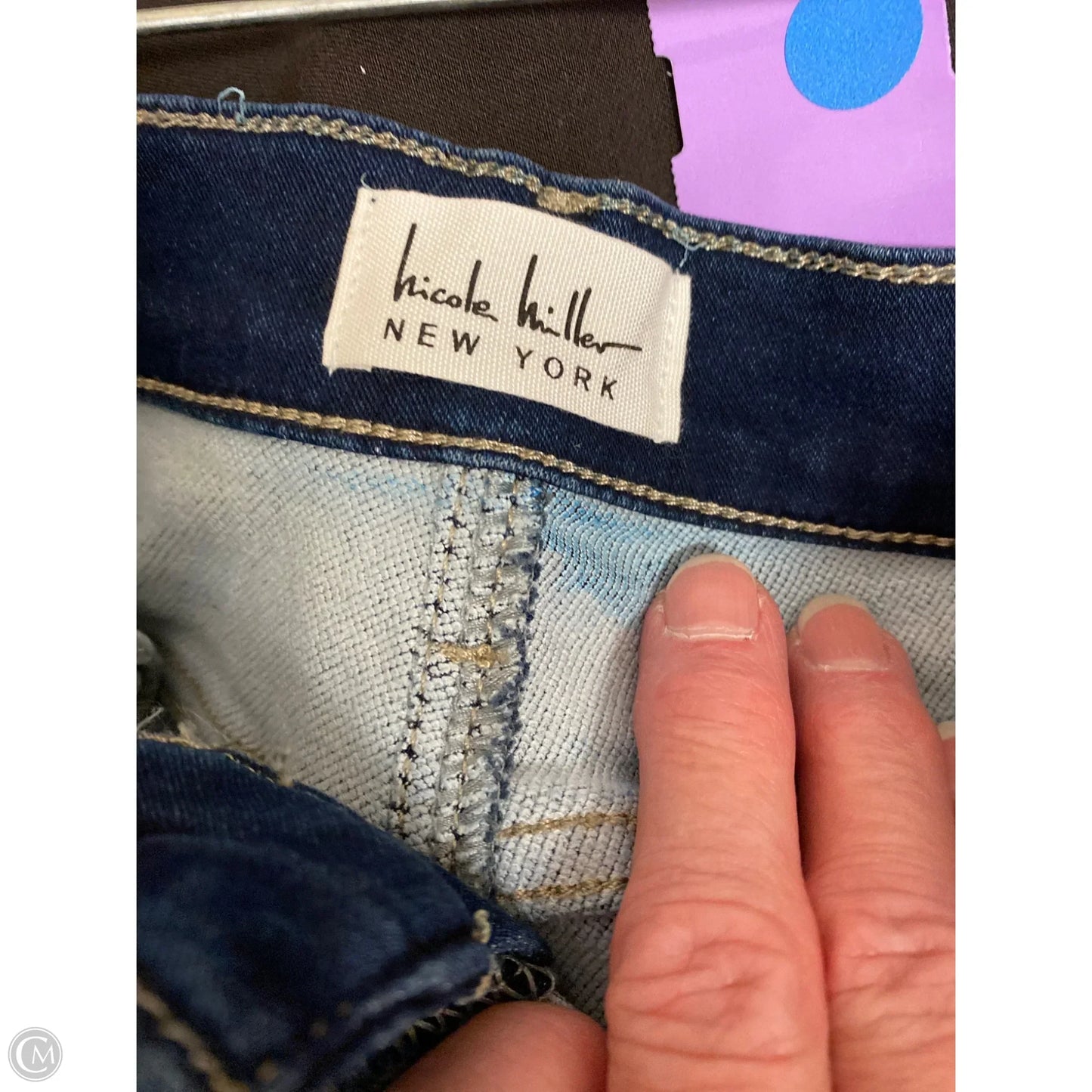 Jeans Skinny By Nicole Miller In Navy, Size: 12