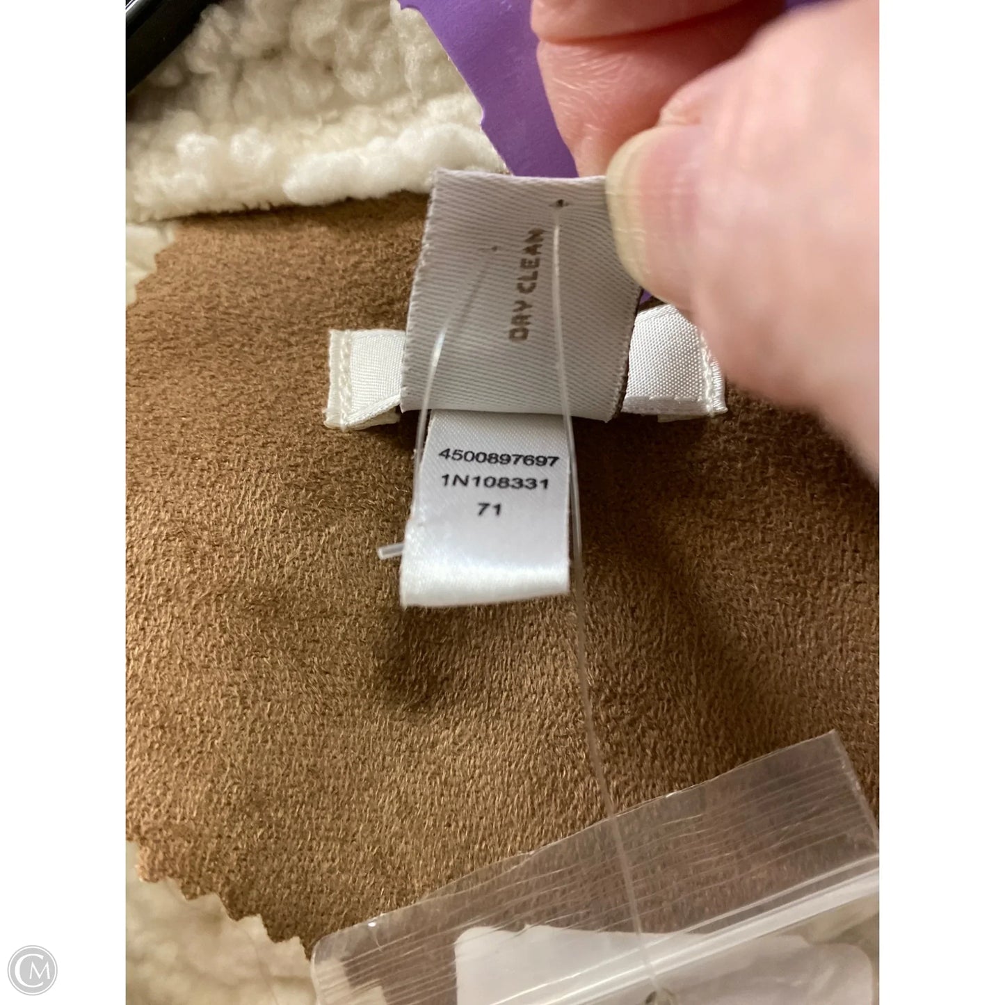 Coat Faux Fur & Sherpa By Chicos In Brown, Size: Xl