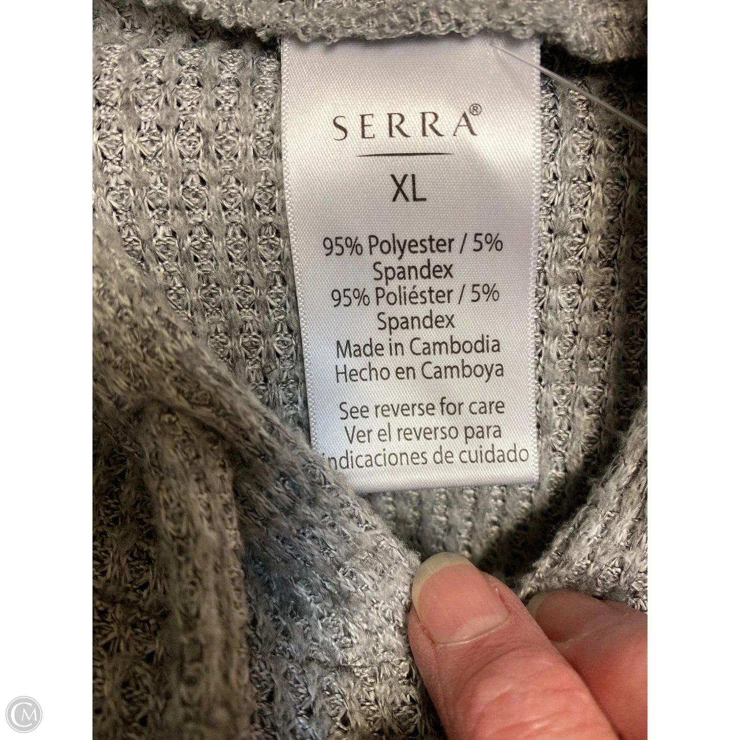 Sweatshirt Hoodie By Serra In Grey, Size: Xl