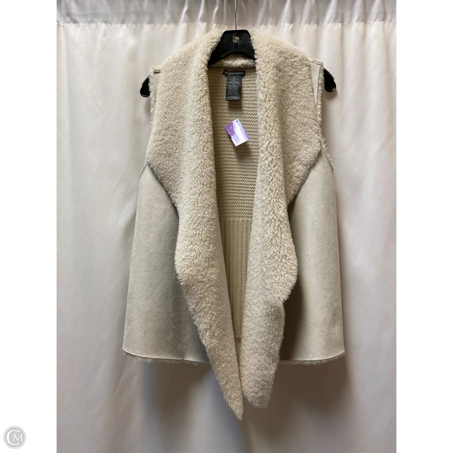 Vest Faux Fur & Sherpa By Chelsea And Theodore In Beige, Size: Xl