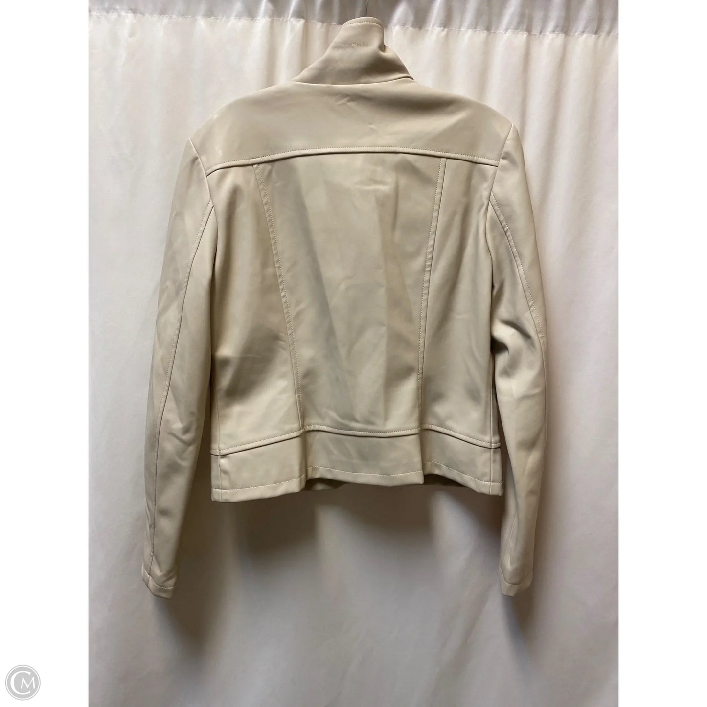 Coat Leather By Clothes Mentor In Beige, Size: M