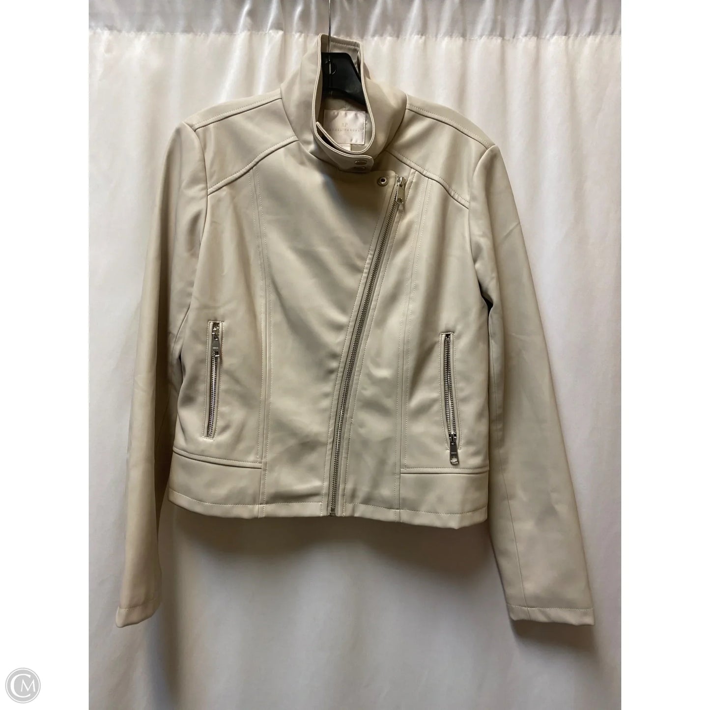 Coat Leather By Clothes Mentor In Beige, Size: M
