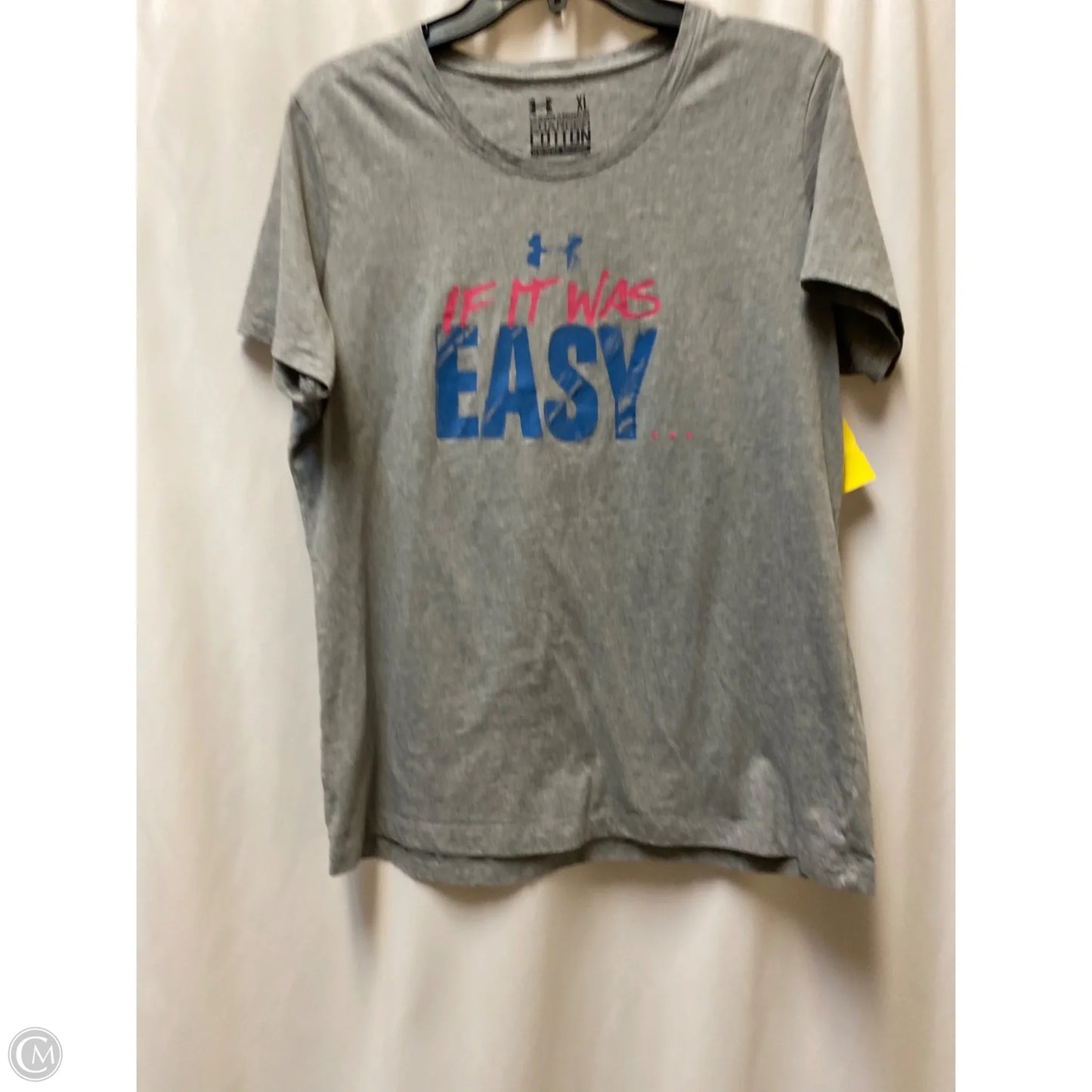 Athletic Top Short Sleeve By Under Armour In Grey, Size: Xl