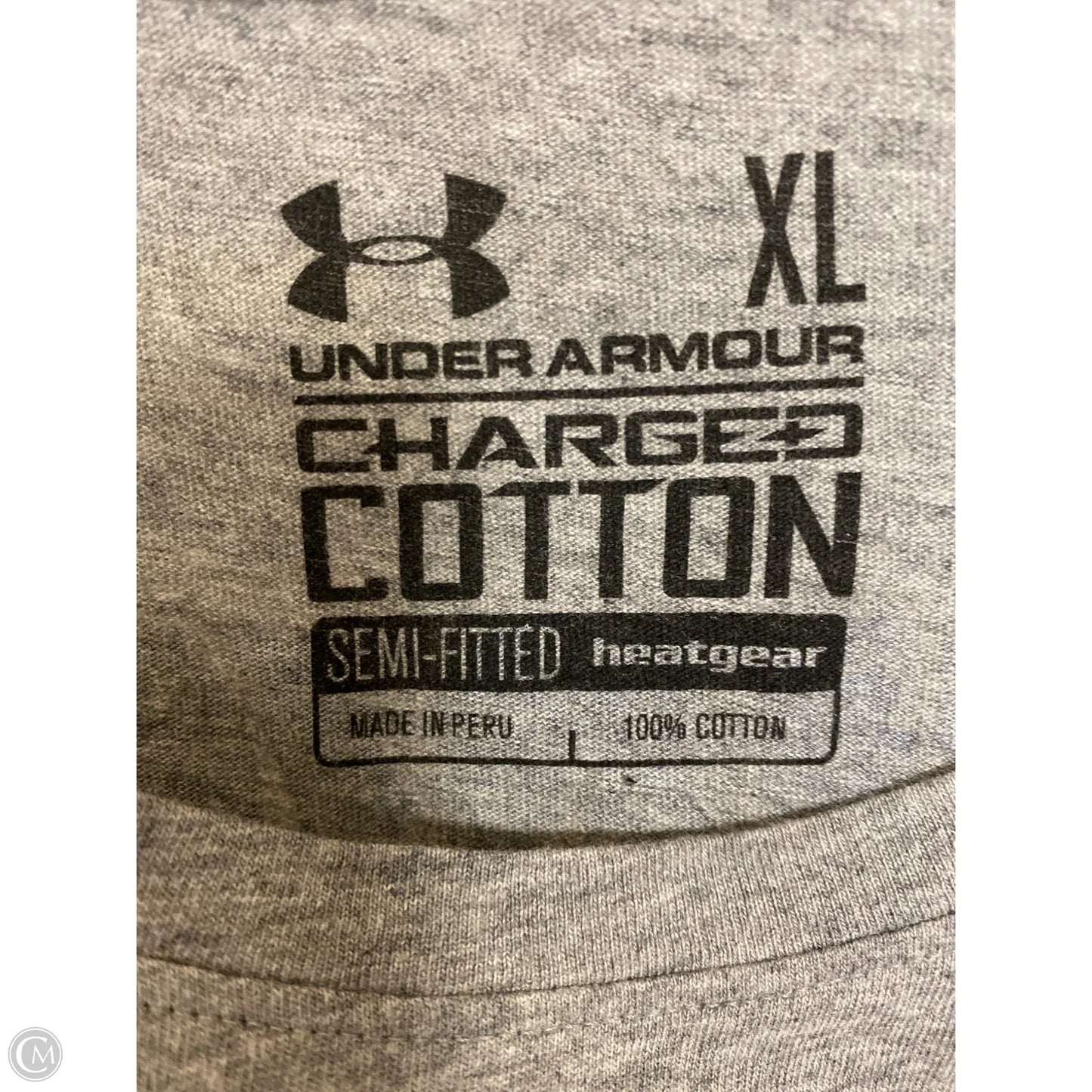 Athletic Top Short Sleeve By Under Armour In Grey, Size: Xl
