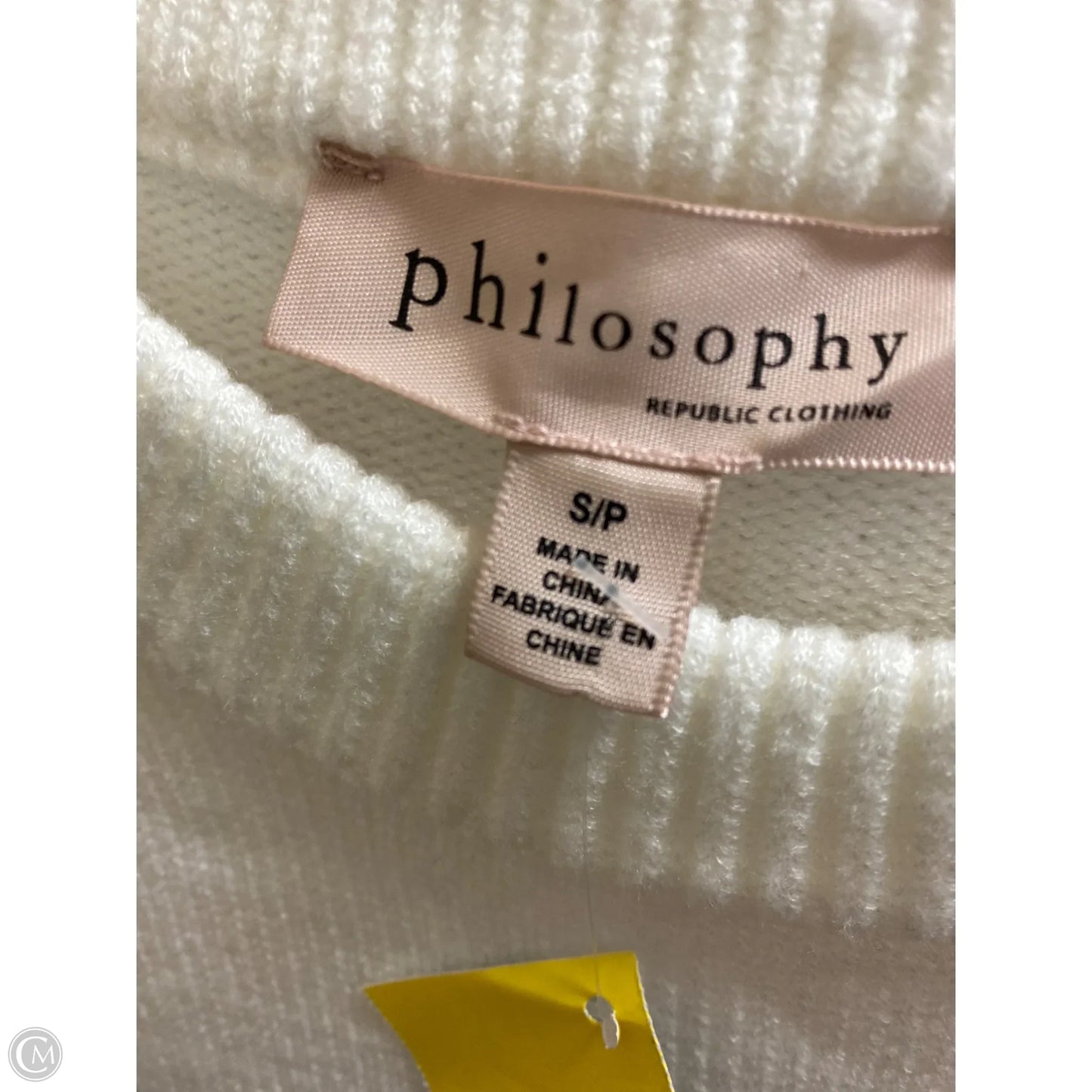 Sweater By Philosophy In White, Size: Sp