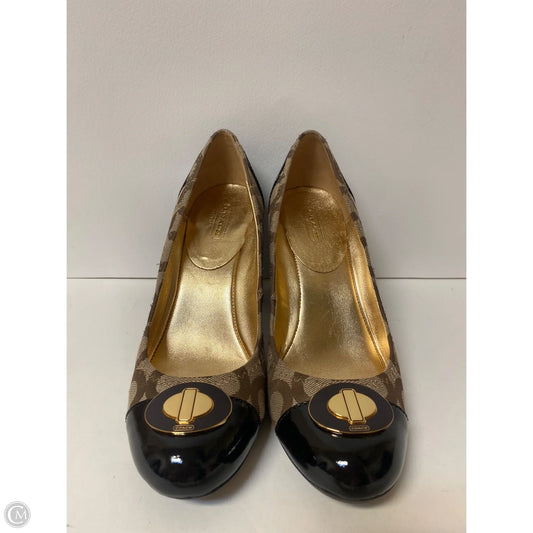 Shoes Designer By Coach In Gold, Size: 7.5