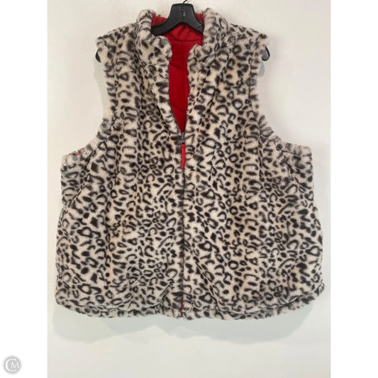 Vest Faux Fur & Sherpa By Clothes Mentor In Animal Print, Size: Xl