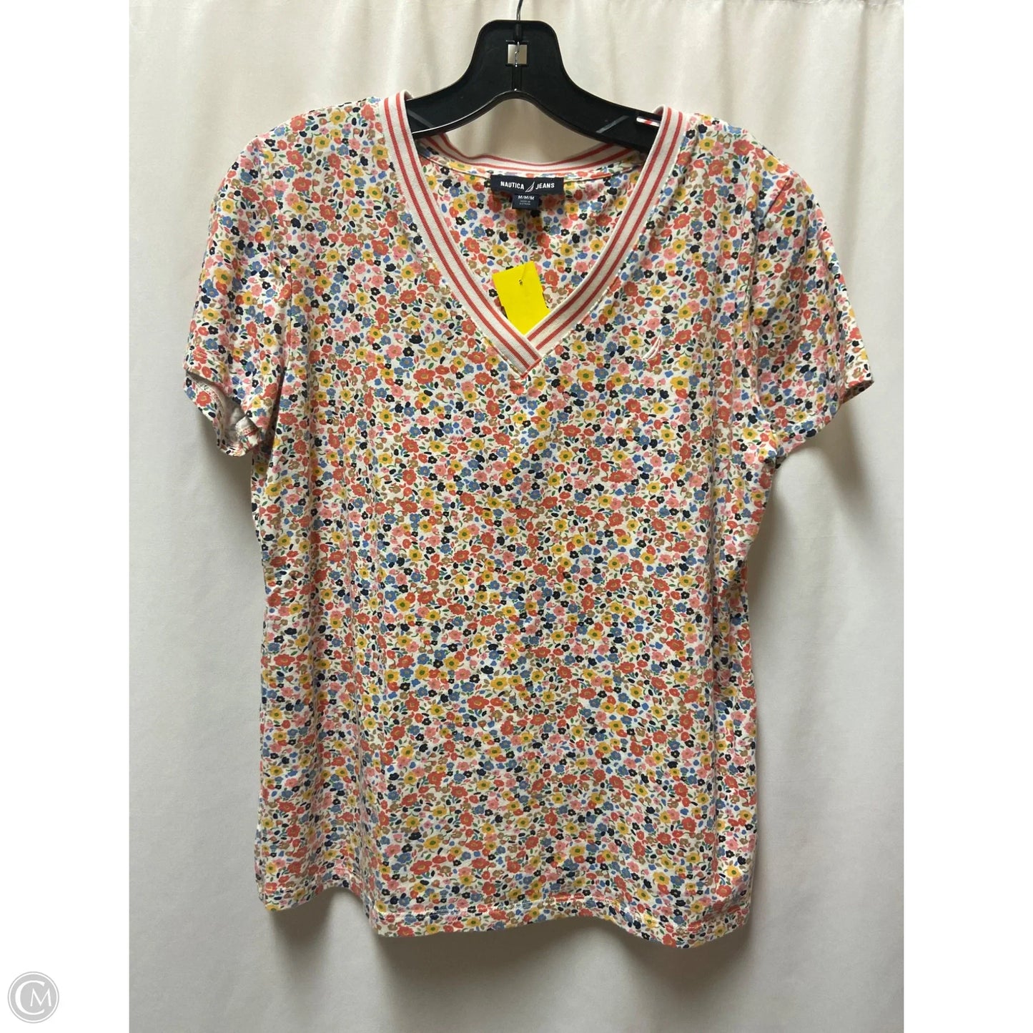 Top Short Sleeve By Nautica In Pink, Size: M