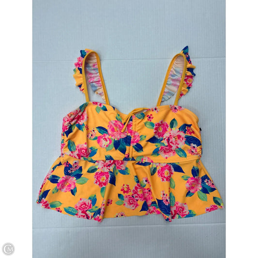 Swimsuit Top By Arizona In Yellow, Size: Xl