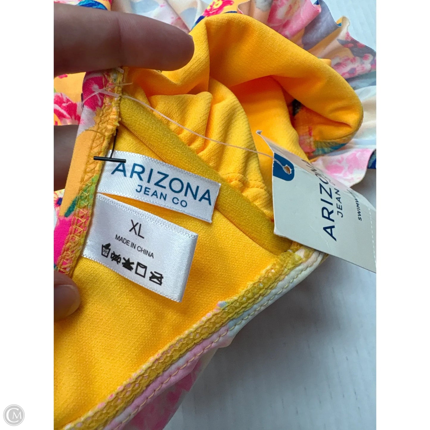 Swimsuit Top By Arizona In Yellow, Size: Xl