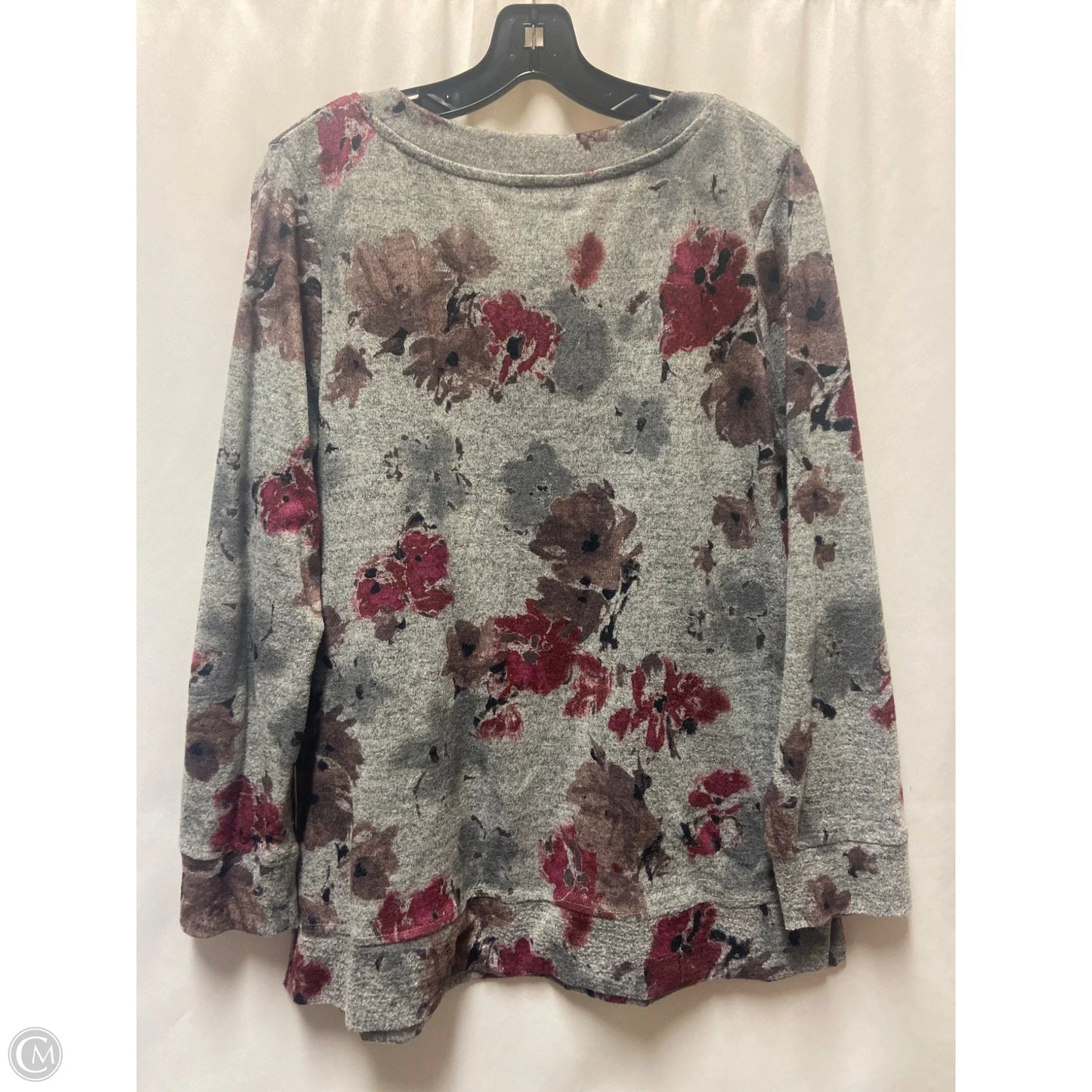 Top Long Sleeve By Ellen Tracy In Grey, Size: L
