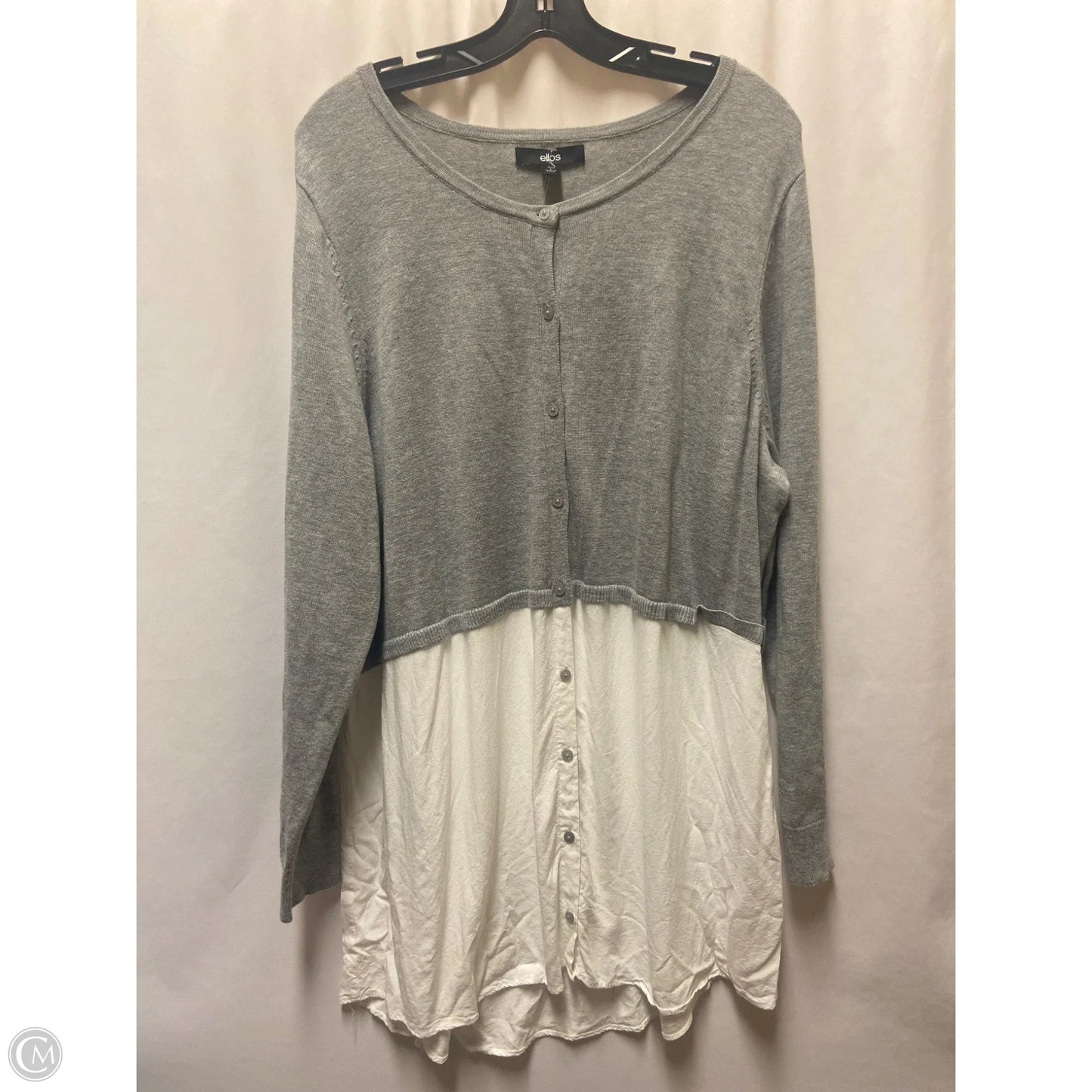 Top Long Sleeve By Ellos In Grey, Size: L