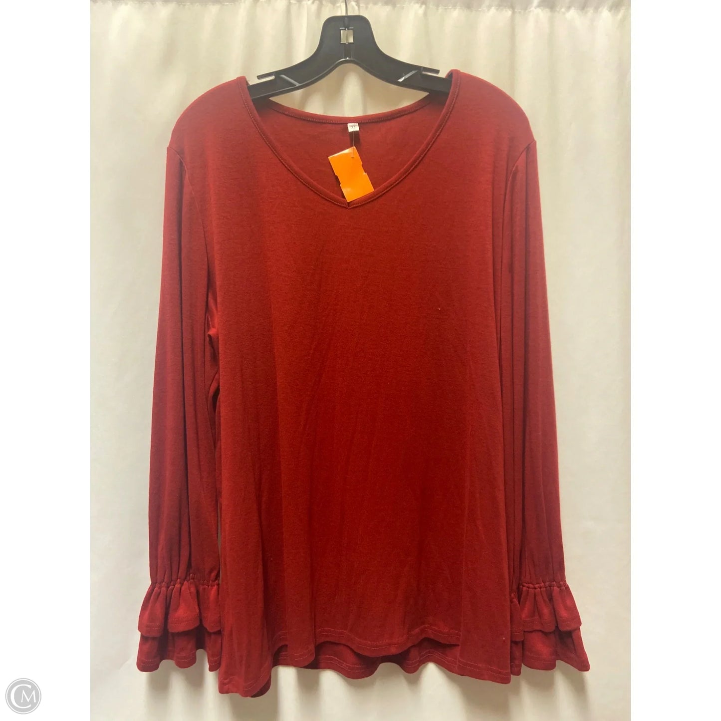 Top Long Sleeve By Clothes Mentor In Red, Size: Xl