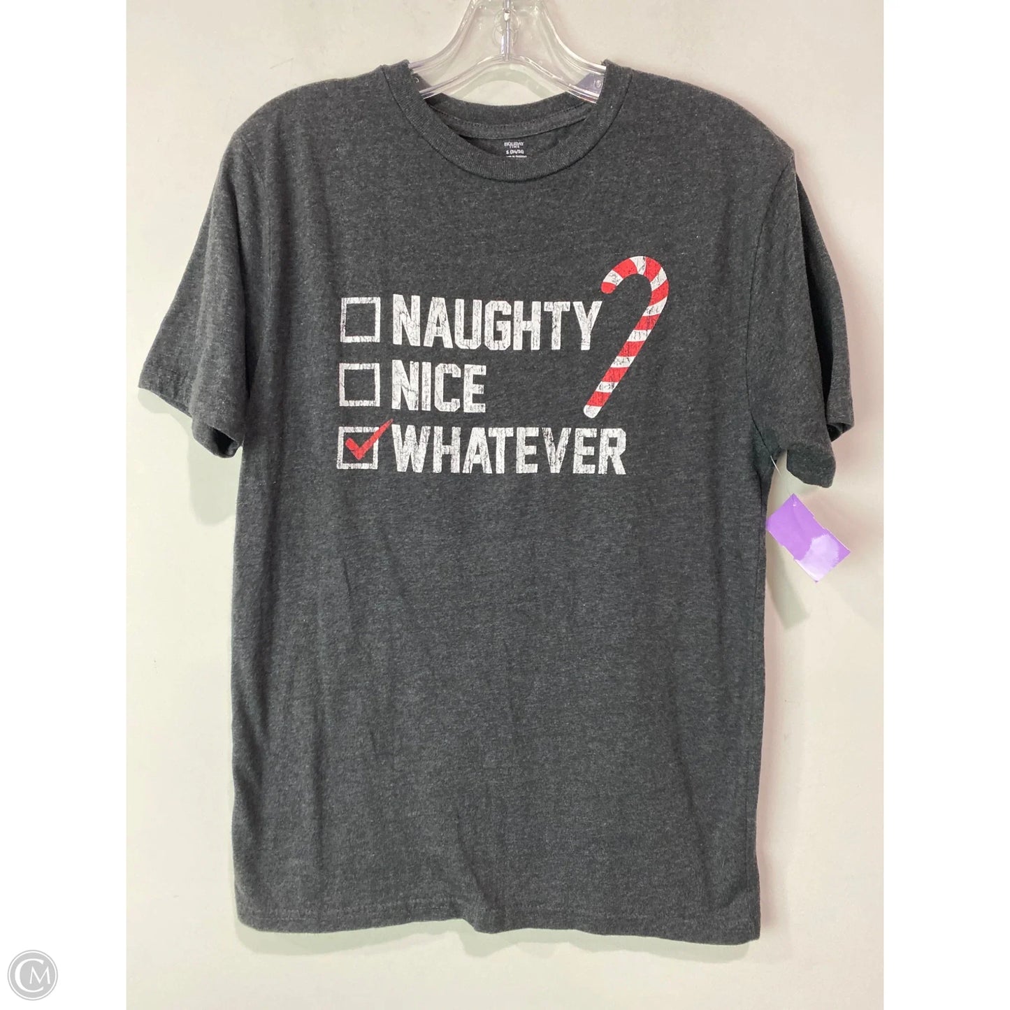 Top Short Sleeve By Holiday Time In Grey, Size: S