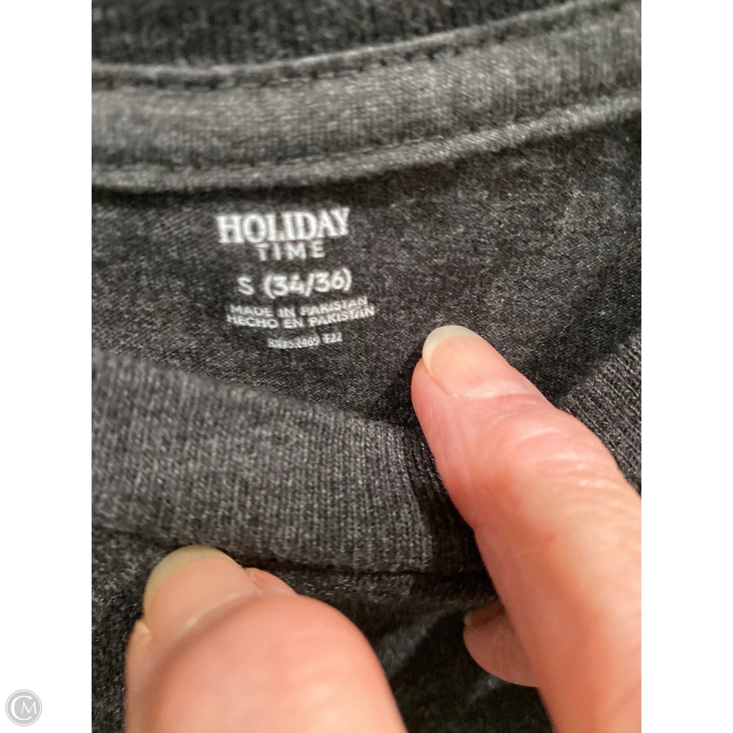 Top Short Sleeve By Holiday Time In Grey, Size: S