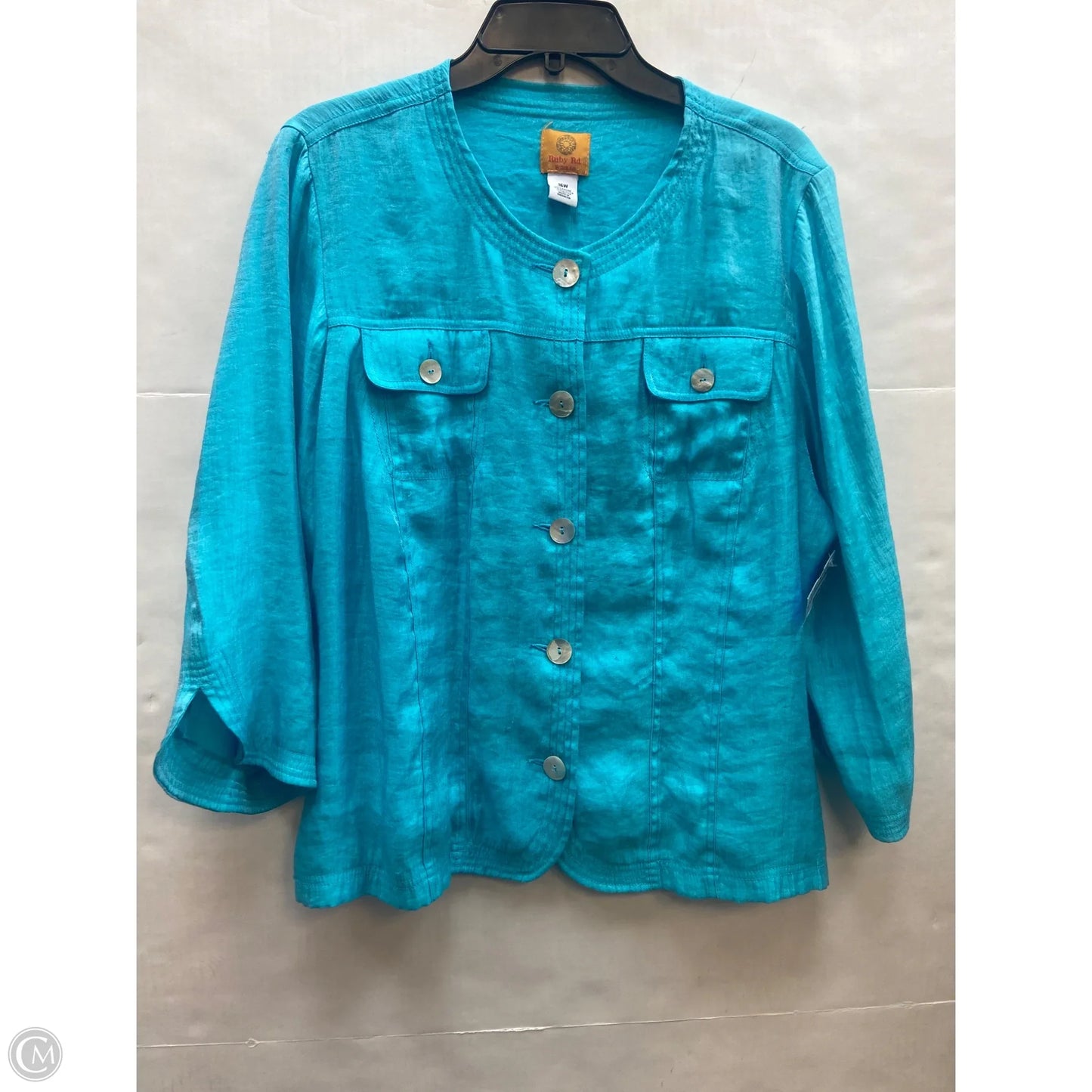 Top Long Sleeve By Ruby Rd In Teal, Size: Xl