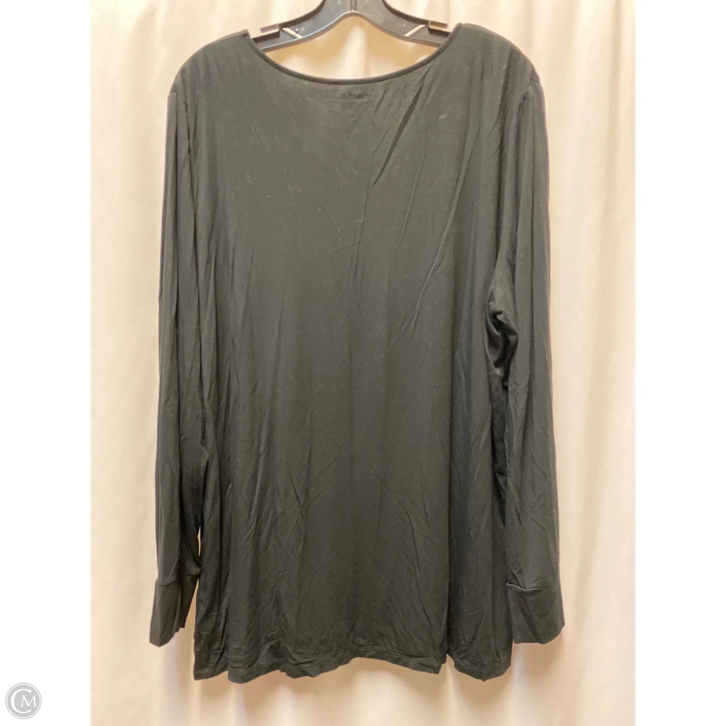 Top Long Sleeve By Jones New York In Black, Size: Xxl