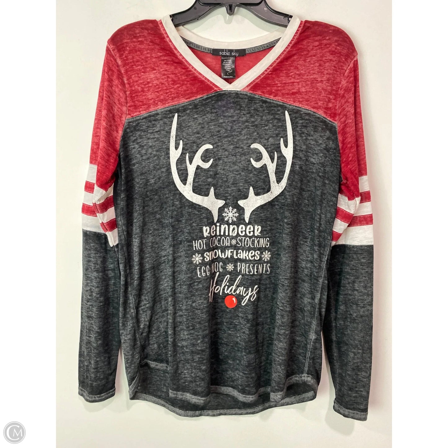 Top Long Sleeve By Clothes Mentor In Red, Size: L