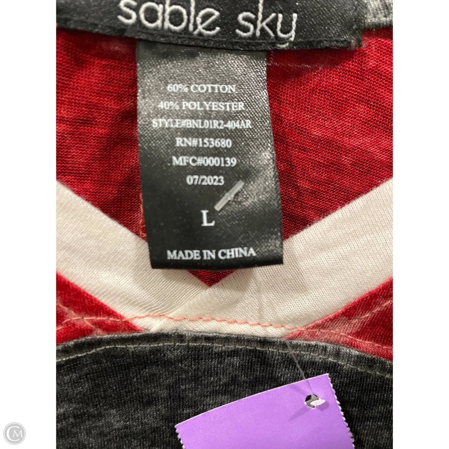 Top Long Sleeve By Clothes Mentor In Red, Size: L