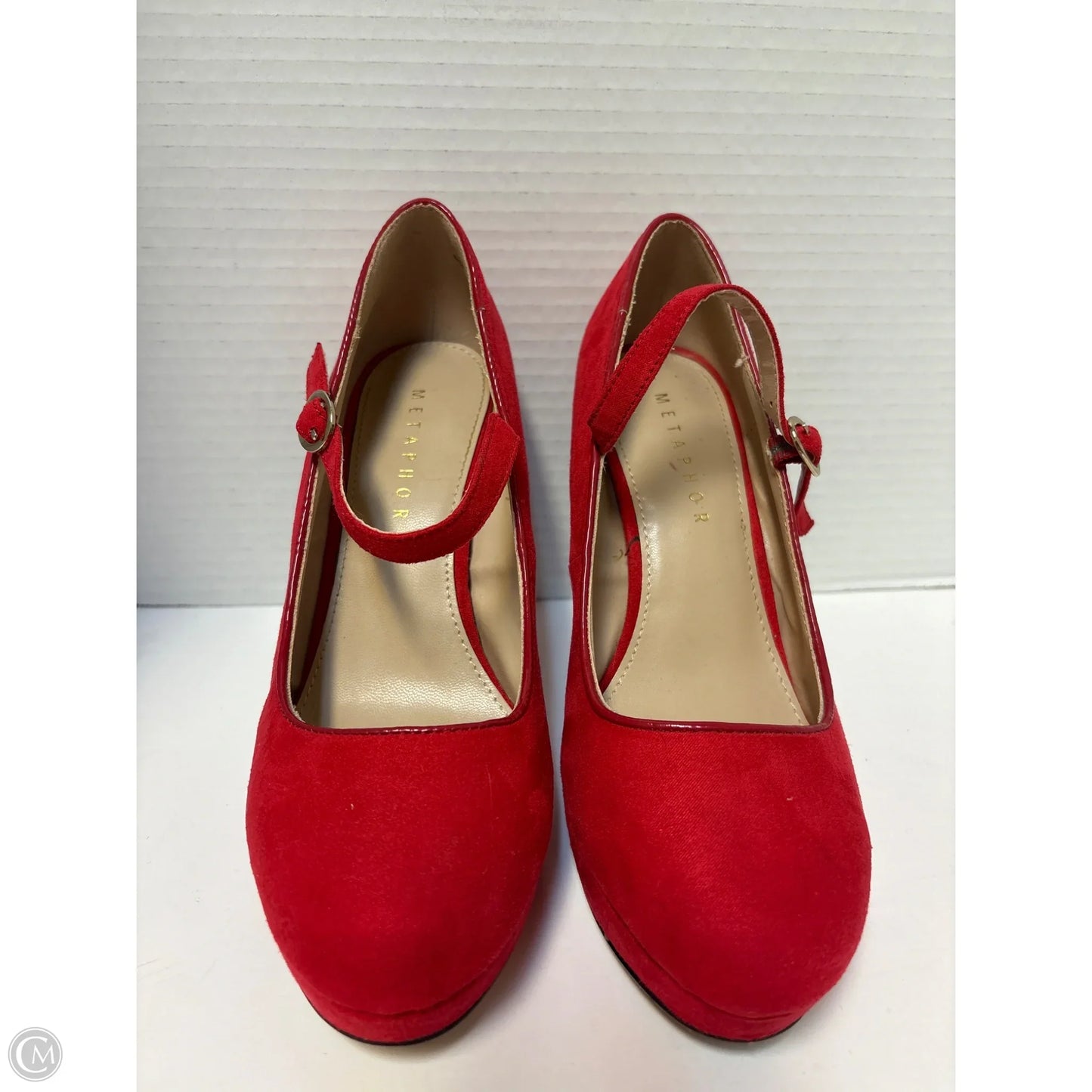 Sandals Heels Stiletto By Metaphor In Red, Size: 6.5