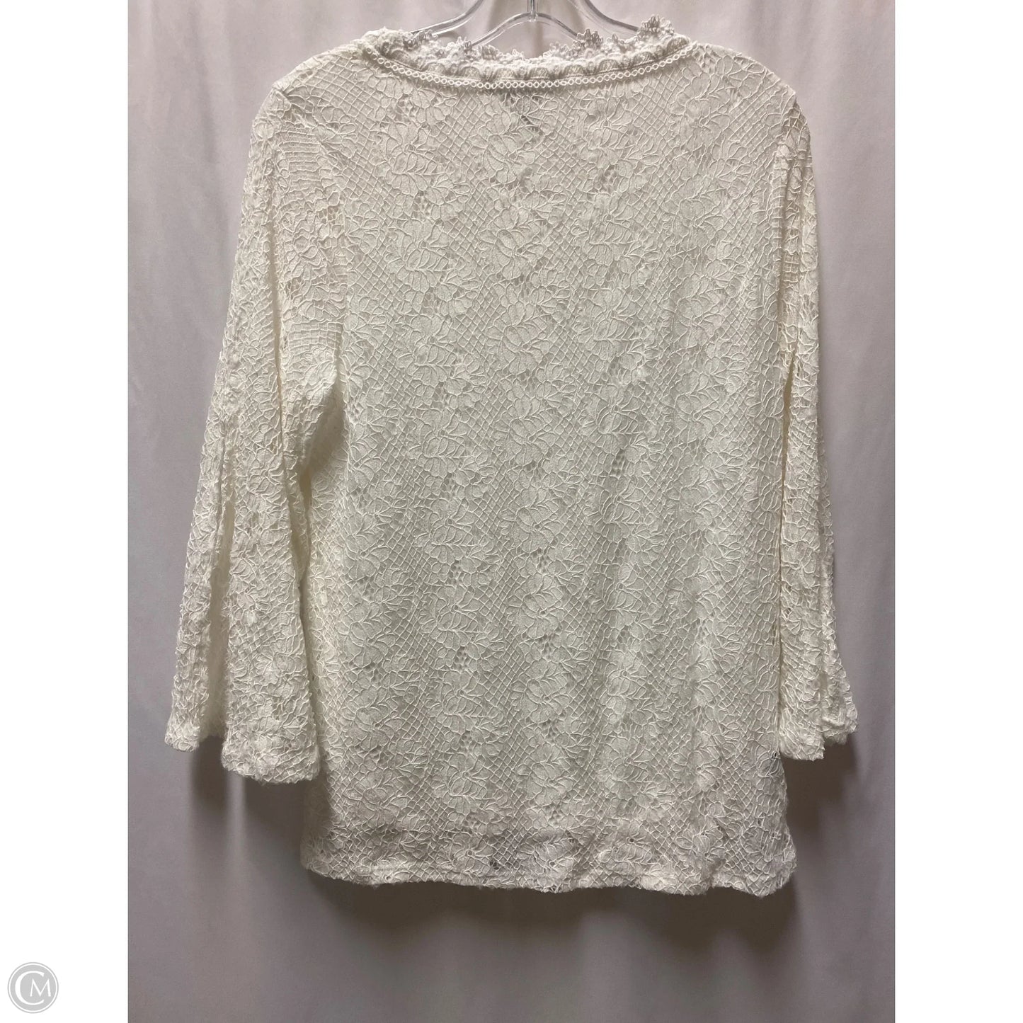 Top Long Sleeve By Cable And Gauge In White, Size: Xl