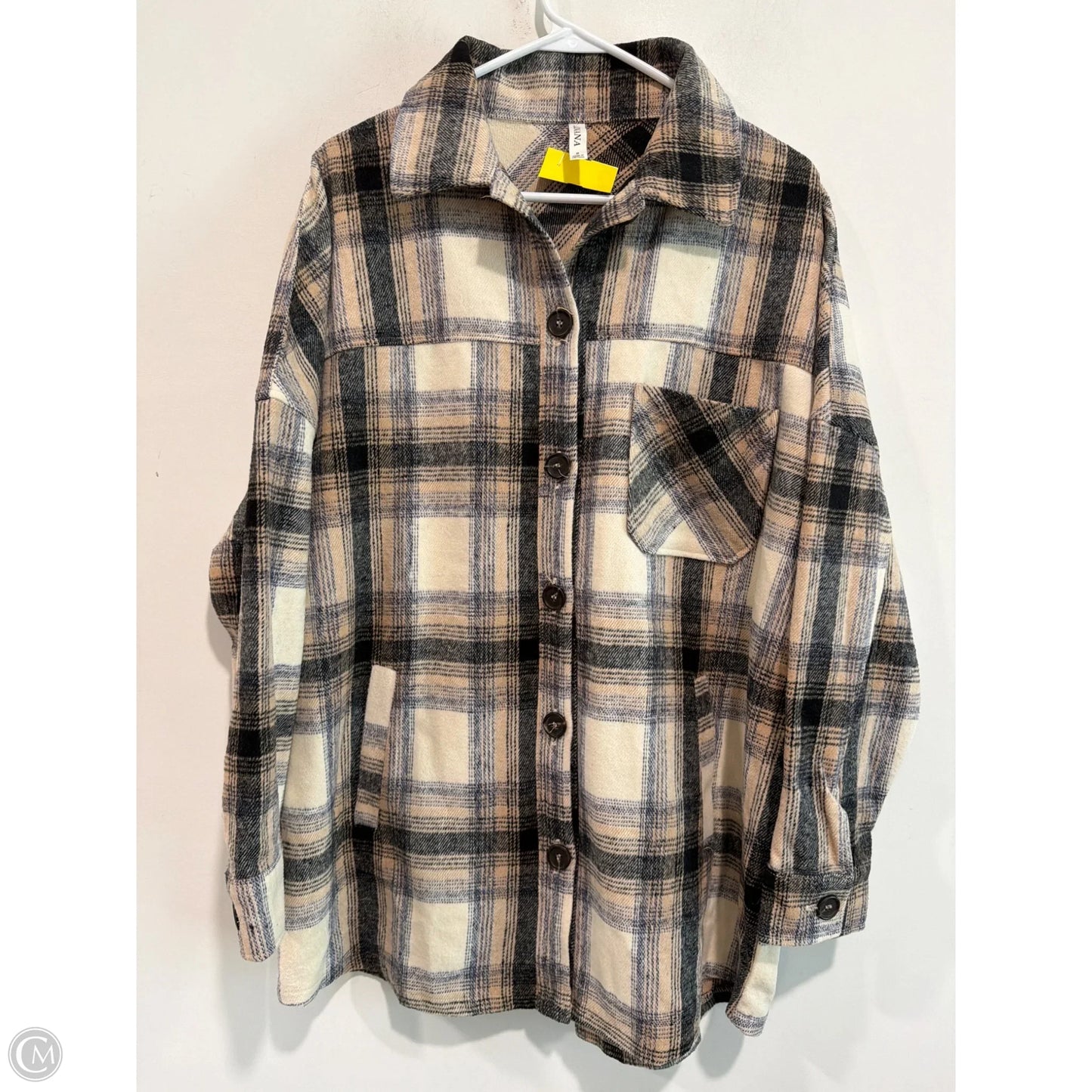 Jacket Shirt By Zenana In Cream, Size: S
