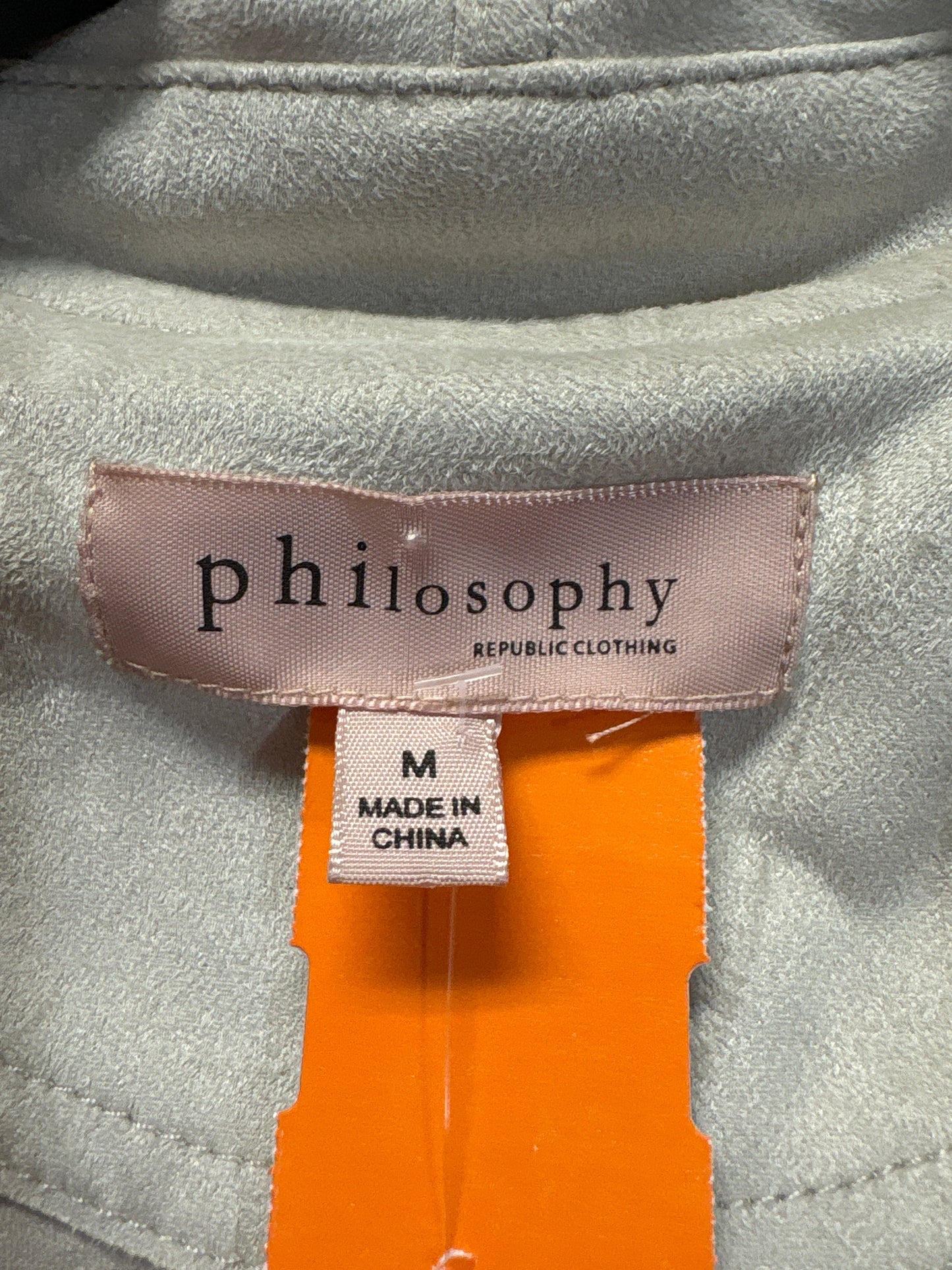 Jacket Moto By Philosophy In Grey, Size: M