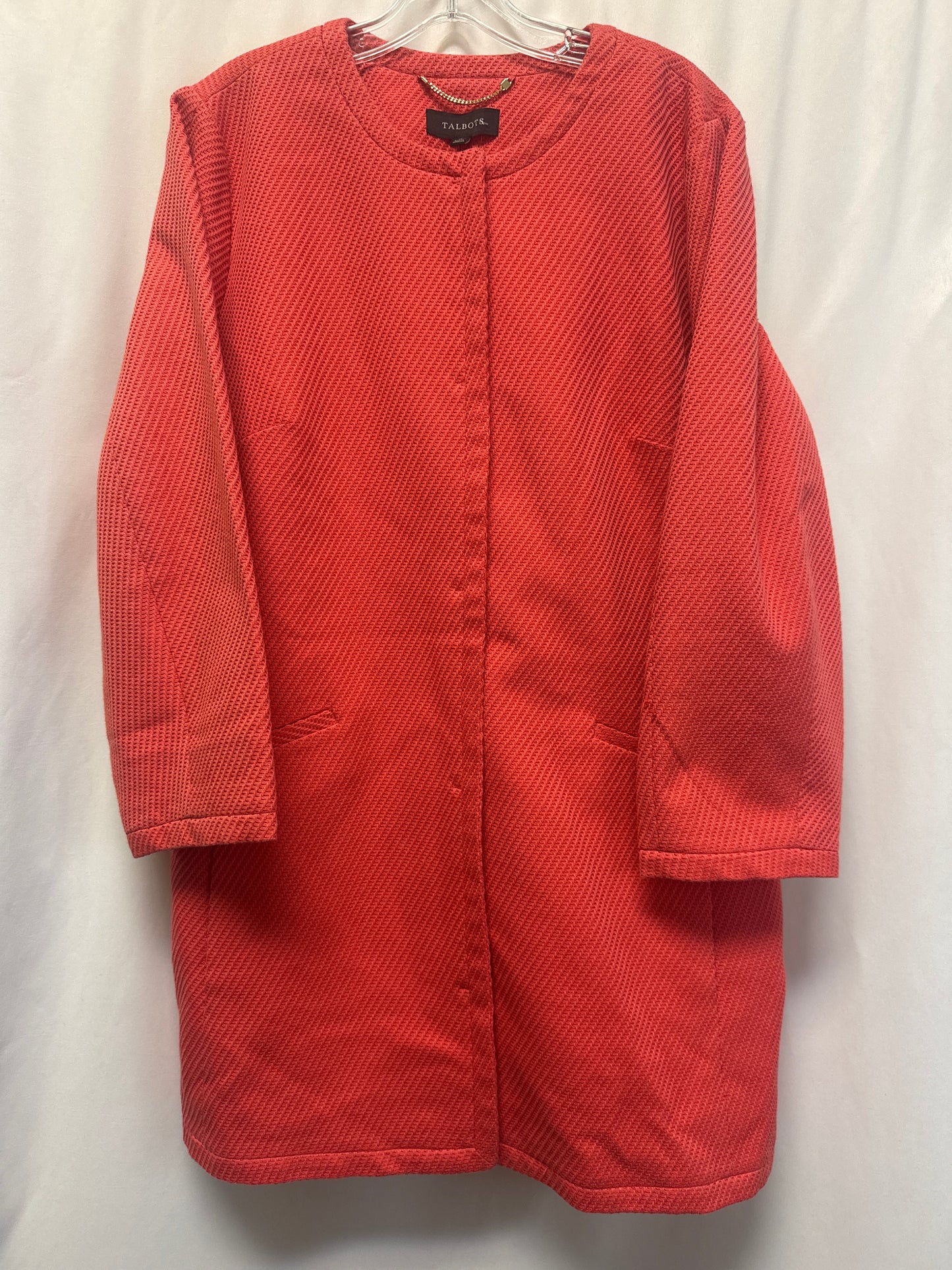 Coat Peacoat By Talbots In Peach, Size: Xl