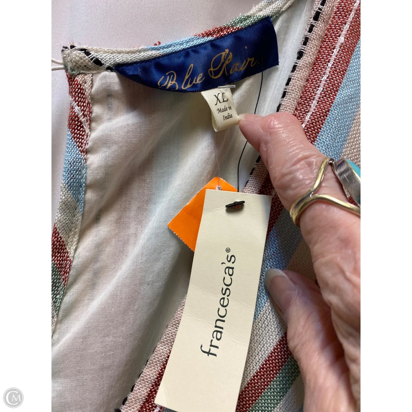 Jumpsuit By Blue Rain In Blue & Cream, Size: Xl