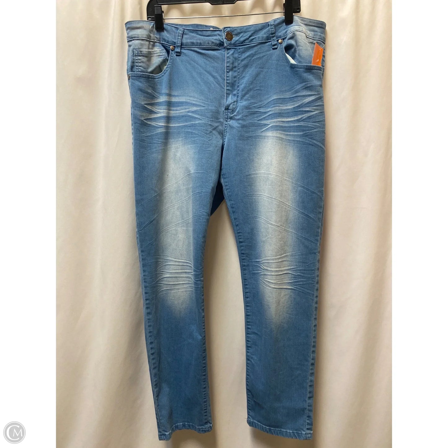 Jeans Straight By Cmf In Blue Denim, Size: 18