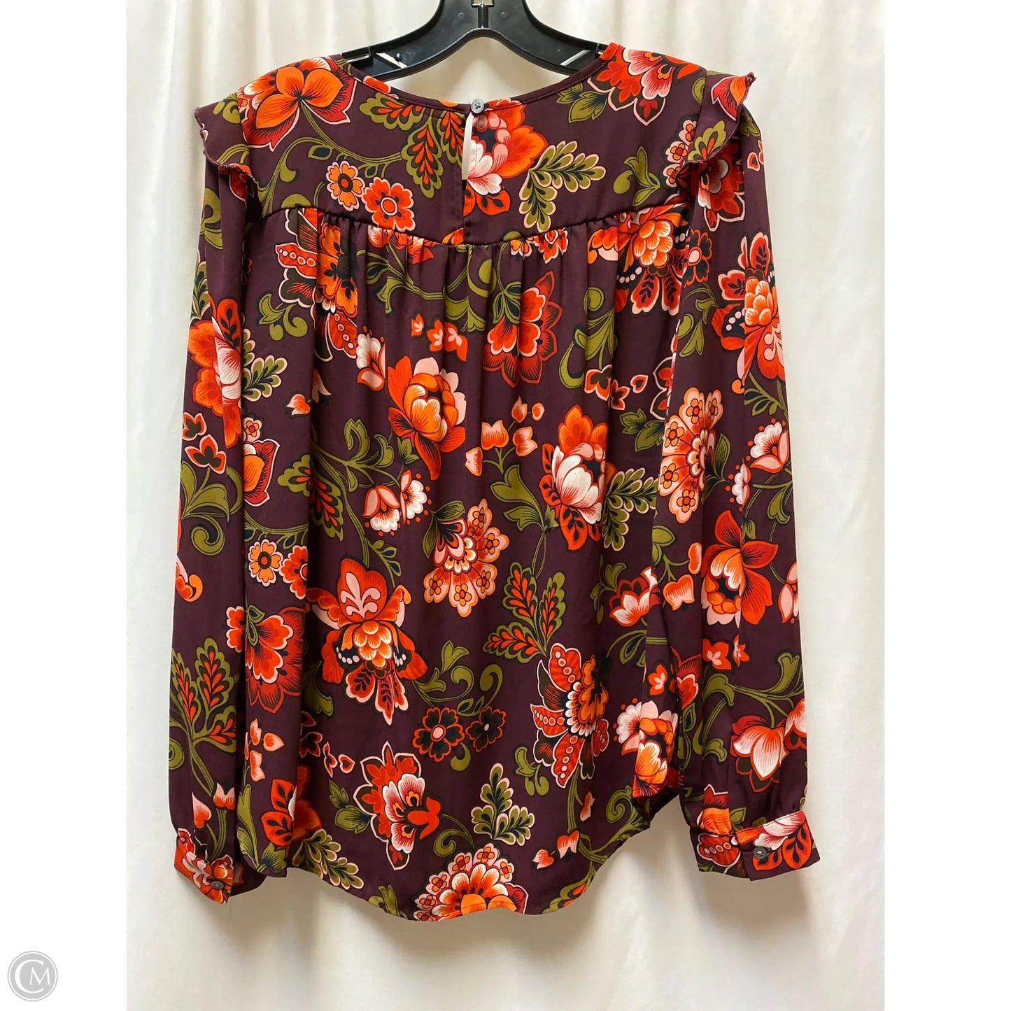 Top Long Sleeve By Loft In Maroon, Size: S