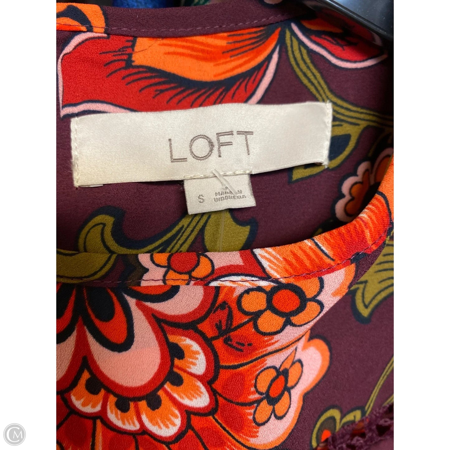 Top Long Sleeve By Loft In Maroon, Size: S