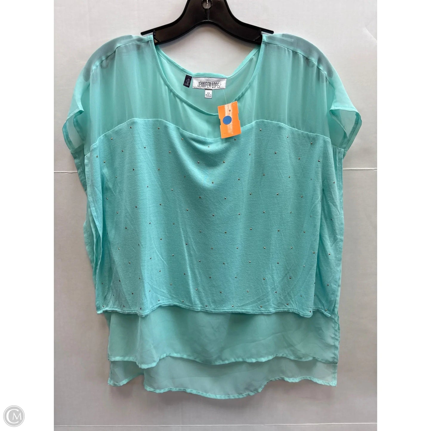 Top Short Sleeve By Jennifer Lopez In Blue, Size: Xs
