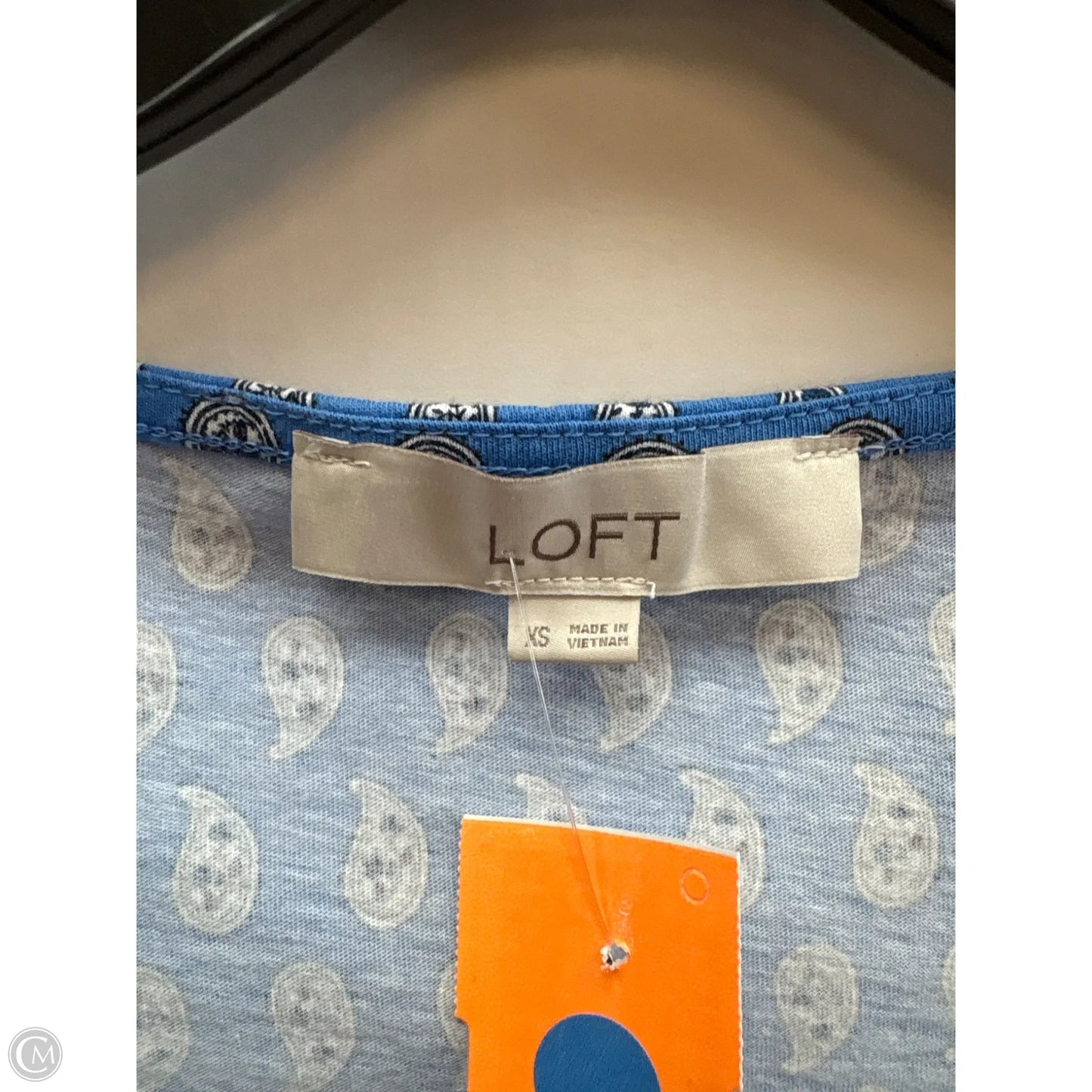 Top Short Sleeve By Loft In Blue, Size: Xs