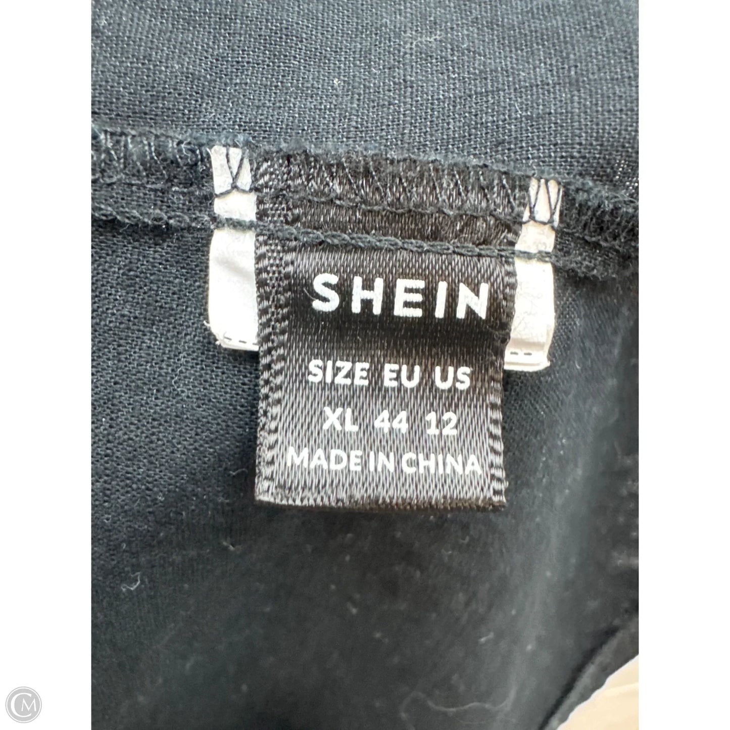 Top Short Sleeve By Shein In Black, Size: Xl