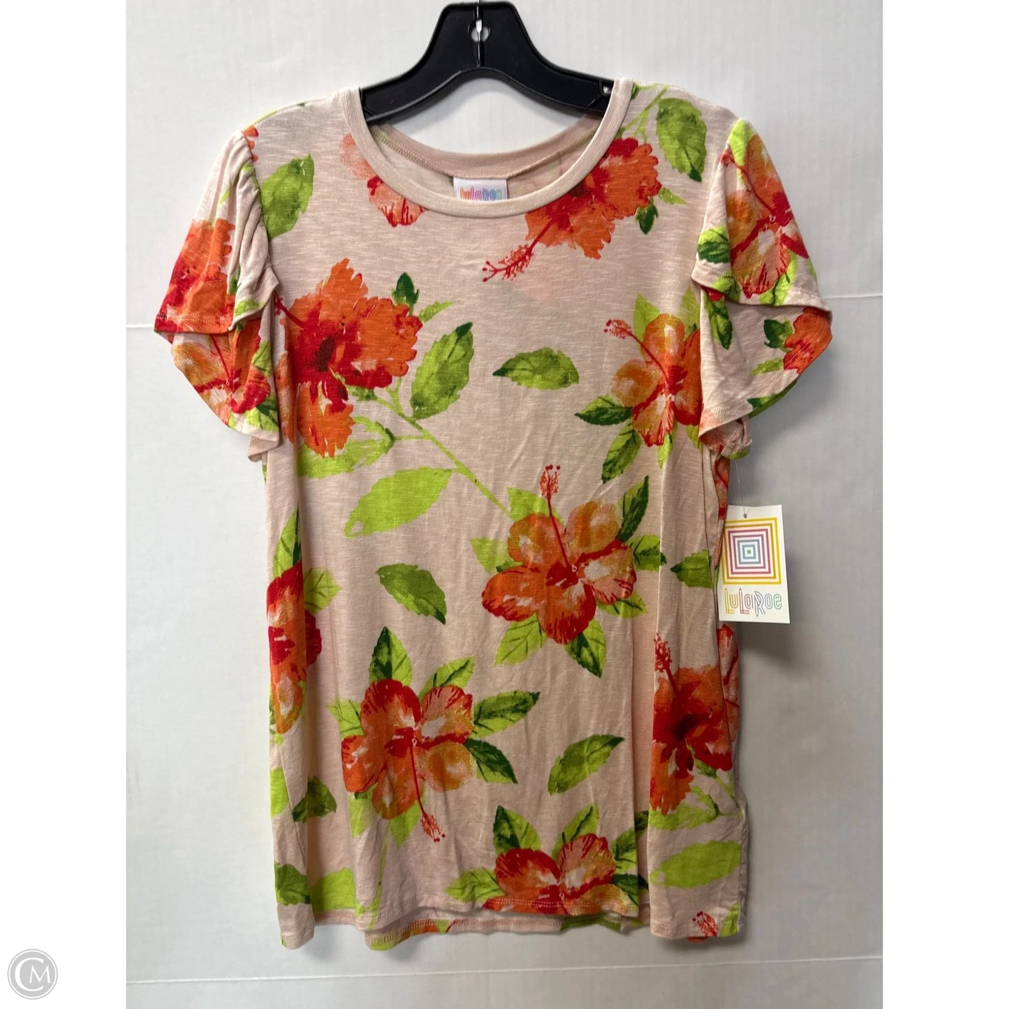 Top Short Sleeve By Lularoe In Peach, Size: S