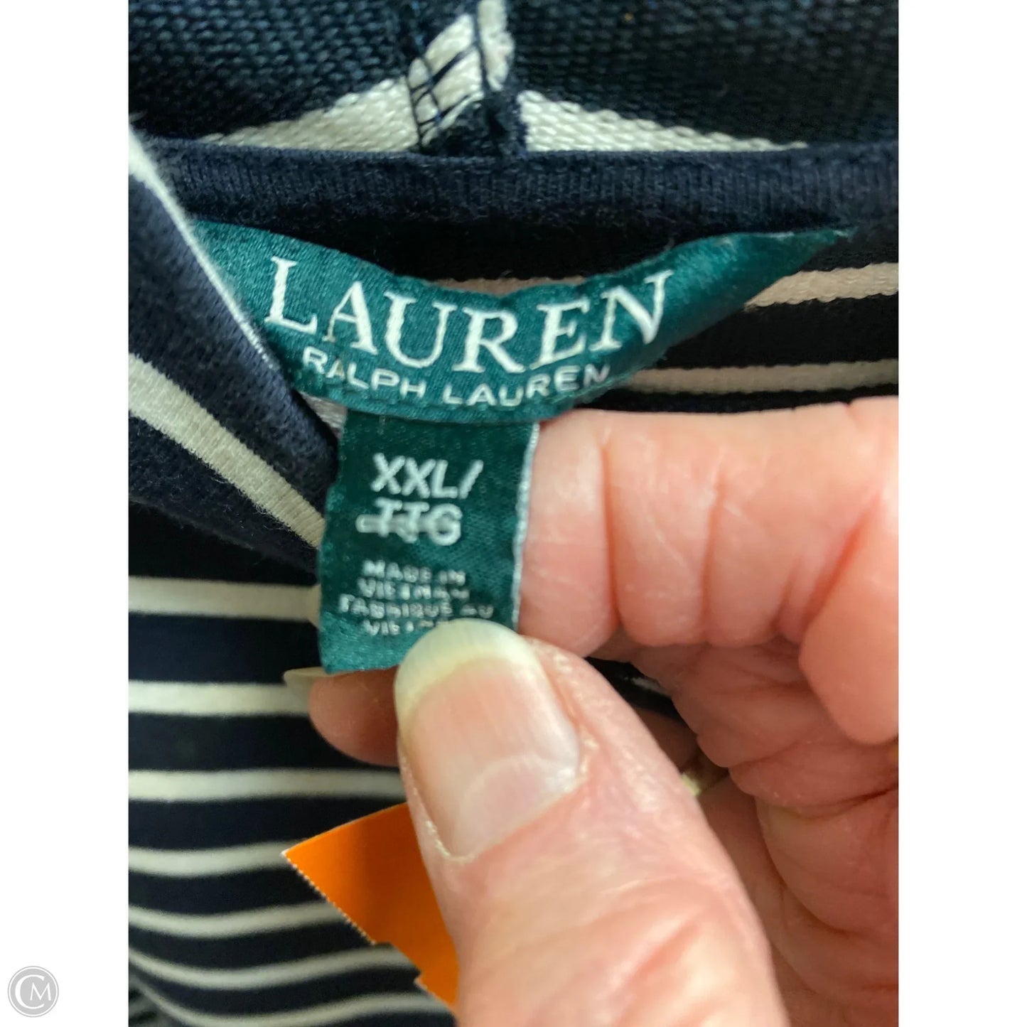 Top Long Sleeve By Lauren By Ralph Lauren In Blue, Size: Xxl