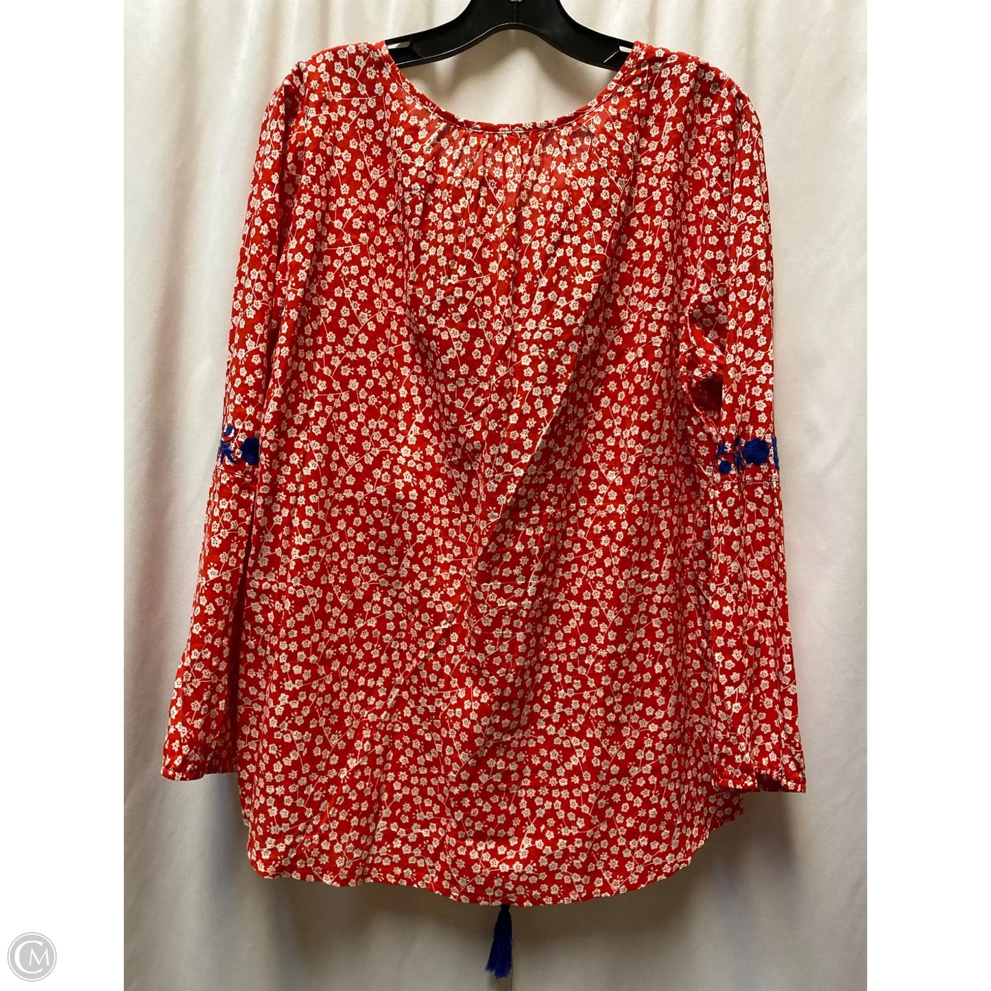 Top Long Sleeve By Solitaire In Red, Size: Xl