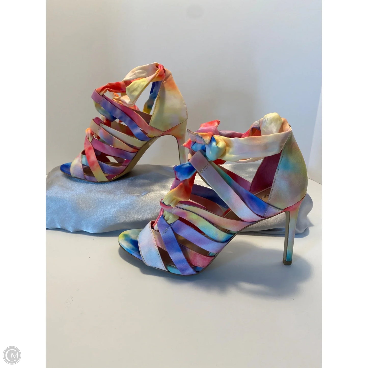 Sandals Heels Stiletto By Gianni Bini In Rainbow Print, Size: 8.5