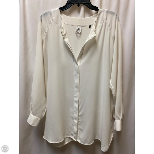 Top Long Sleeve By Cabi In White, Size: L