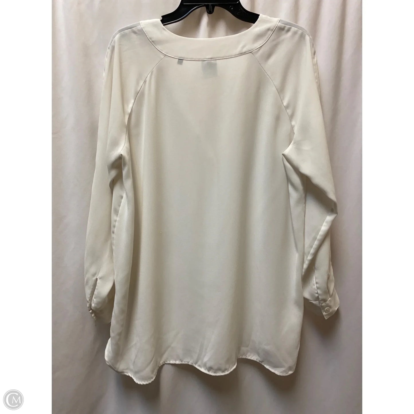 Top Long Sleeve By Cabi In White, Size: L
