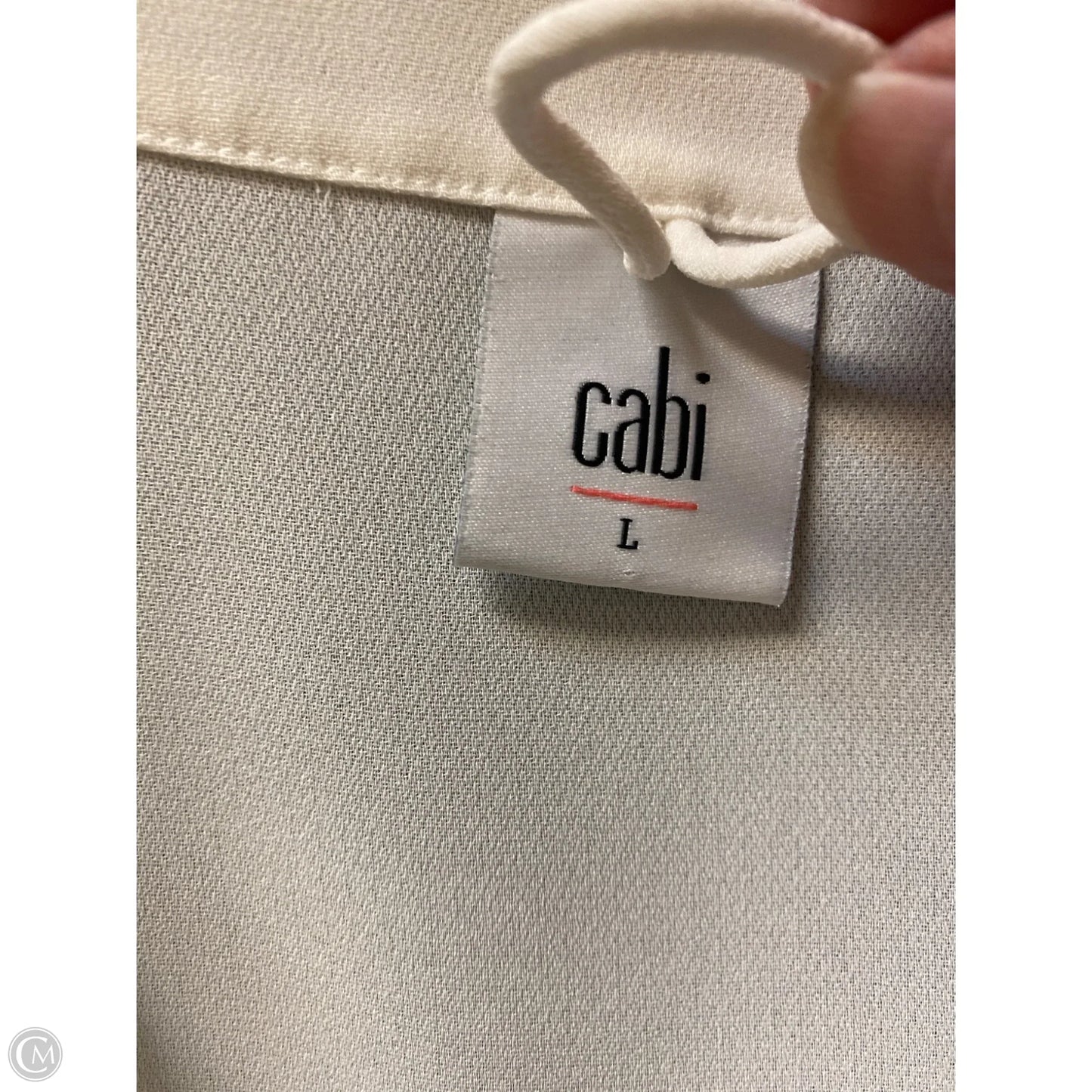 Top Long Sleeve By Cabi In White, Size: L