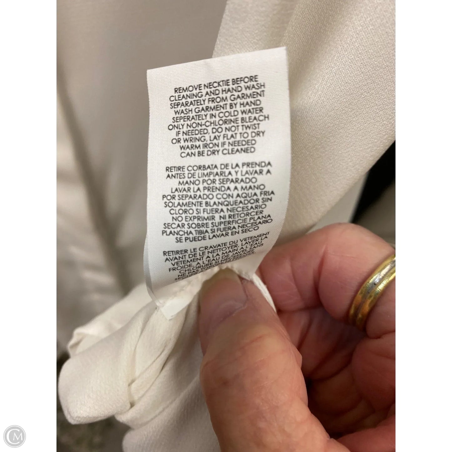 Top Long Sleeve By Cabi In White, Size: L