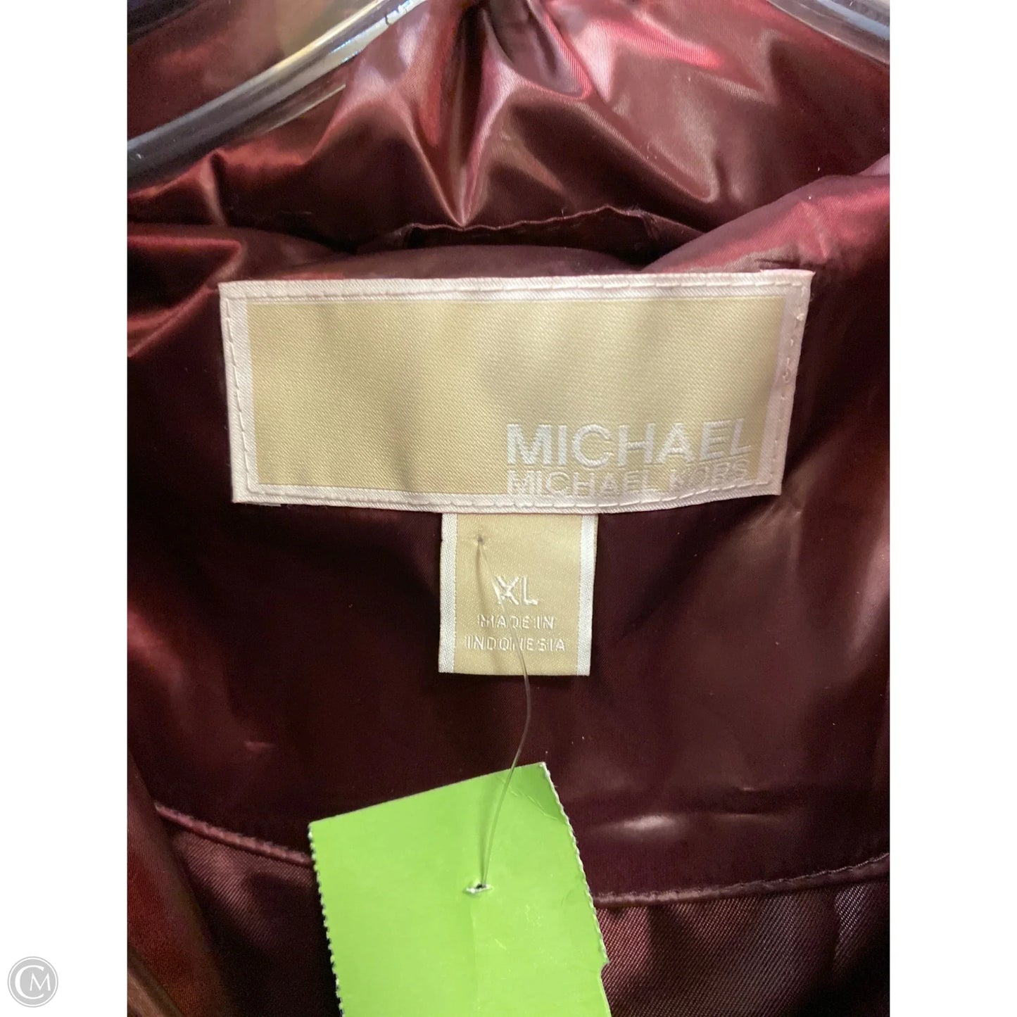 Coat Puffer & Quilted By Michael By Michael Kors In Maroon, Size: Xl
