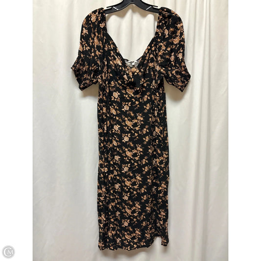 Dress Casual Midi By Maurices In Black, Size: Xl