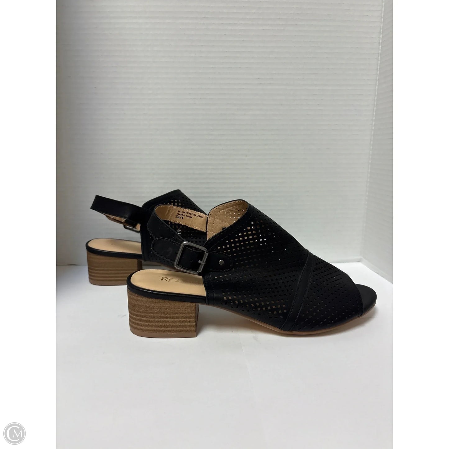 Sandals Heels Block By Restricted In Black, Size: 9